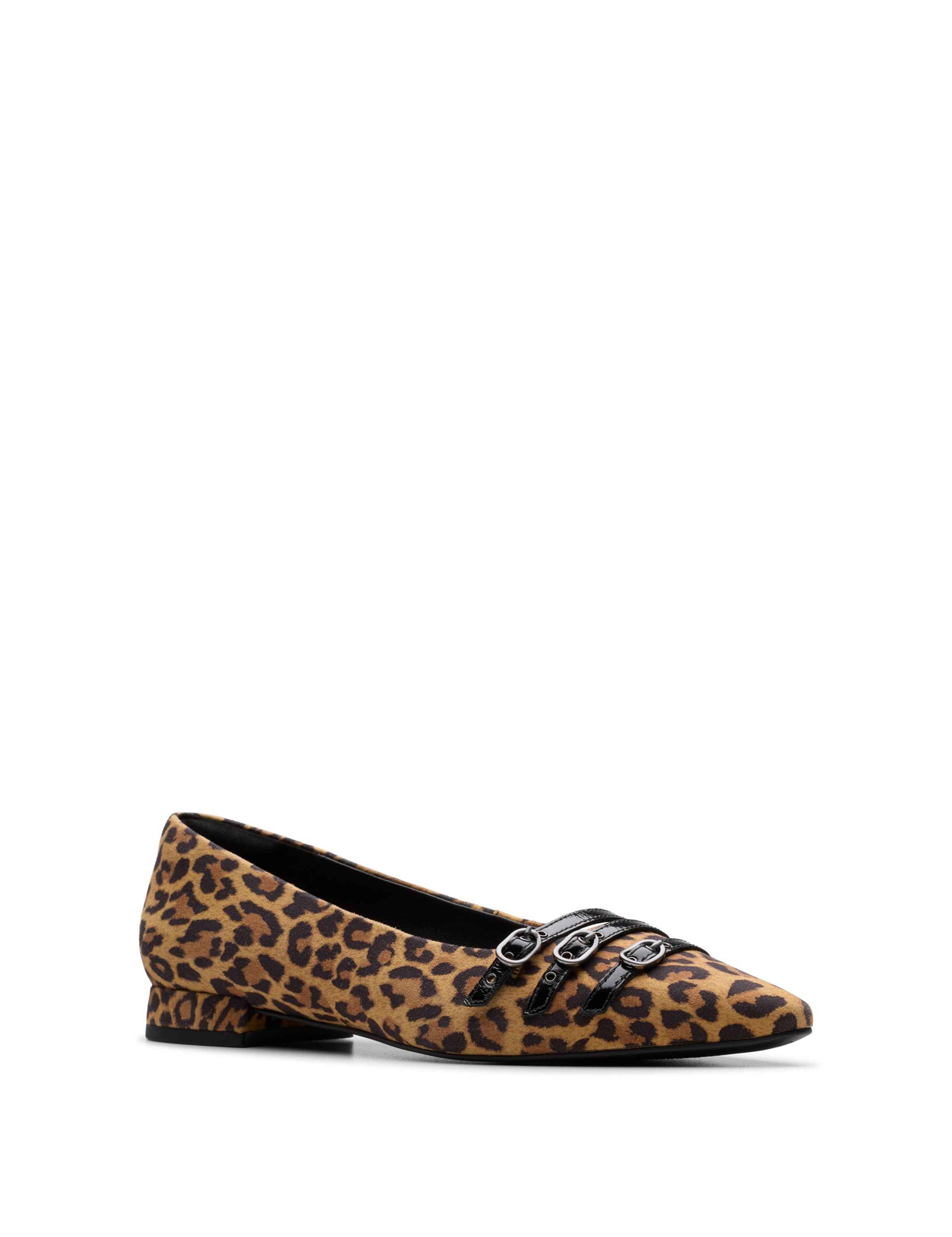 Suede Leopard Print Flat Pointed Pumps 2 of 6