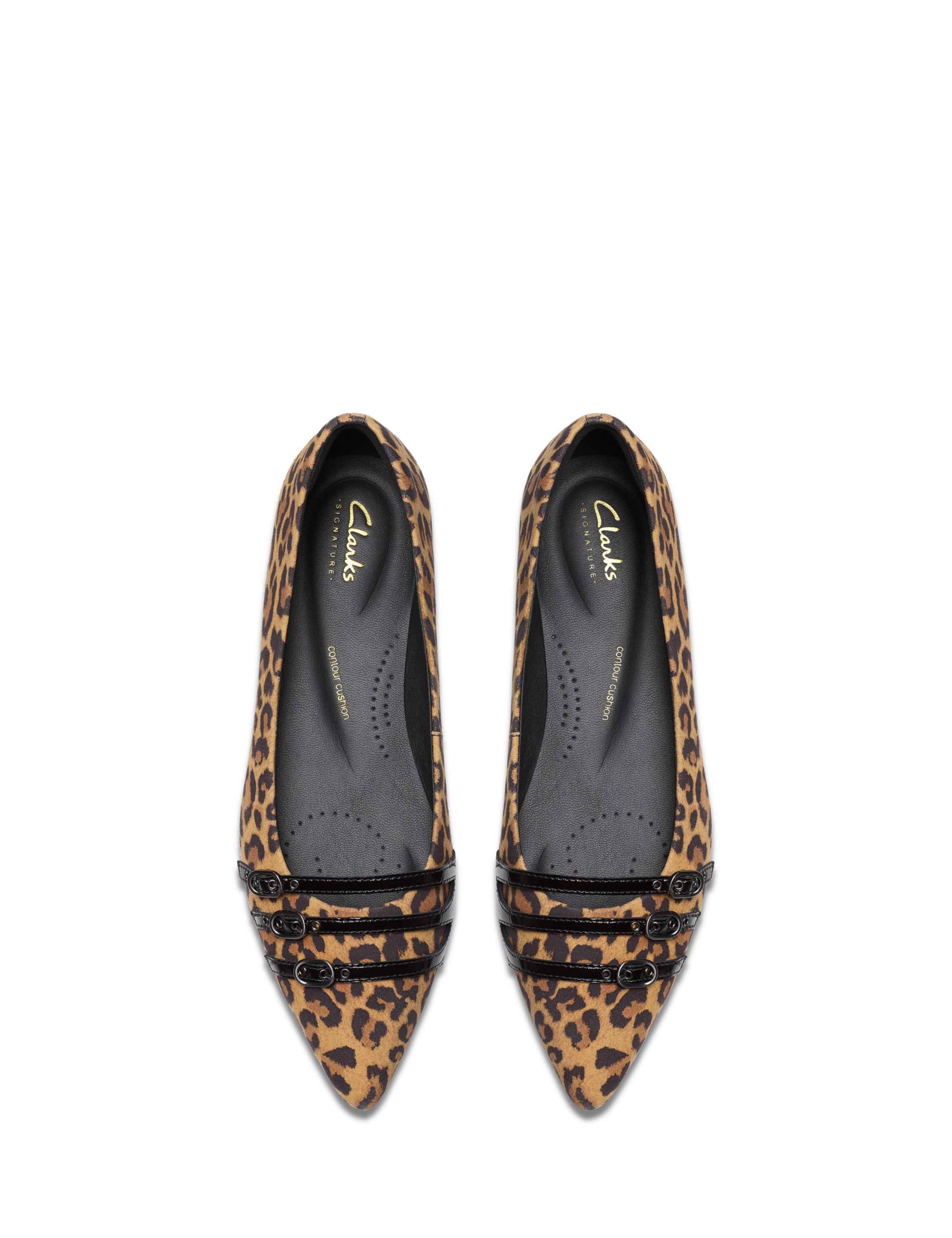 Suede Leopard Print Flat Pointed Pumps 3 of 6