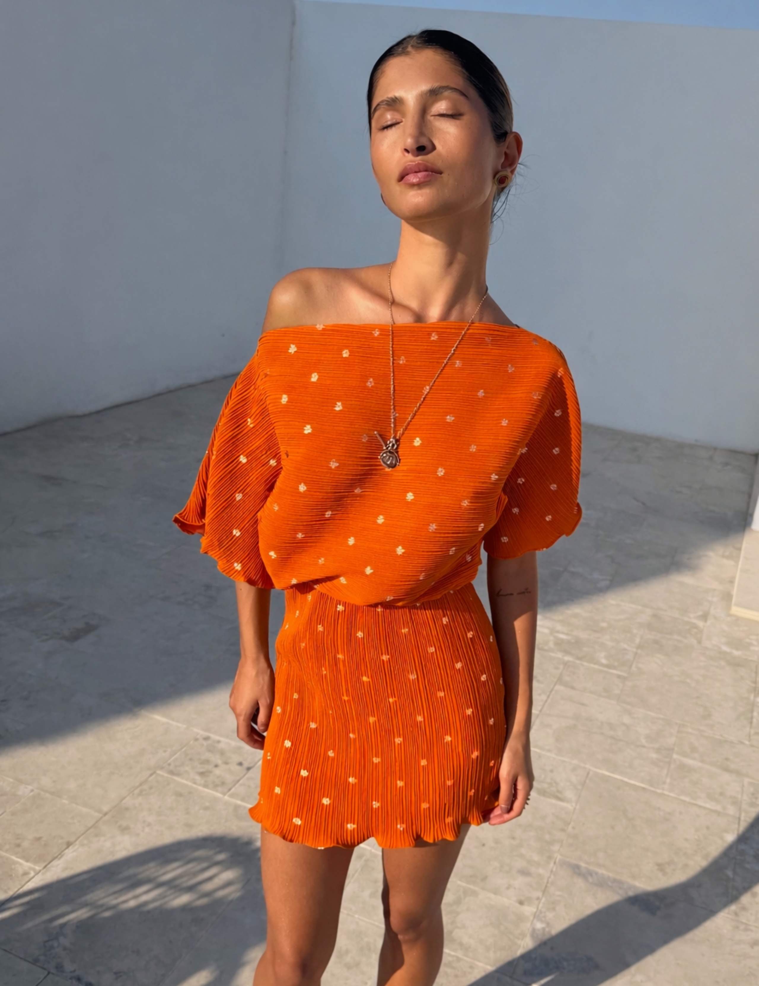 Plissé One Shoulder Mini Waisted Dress 3 of 3