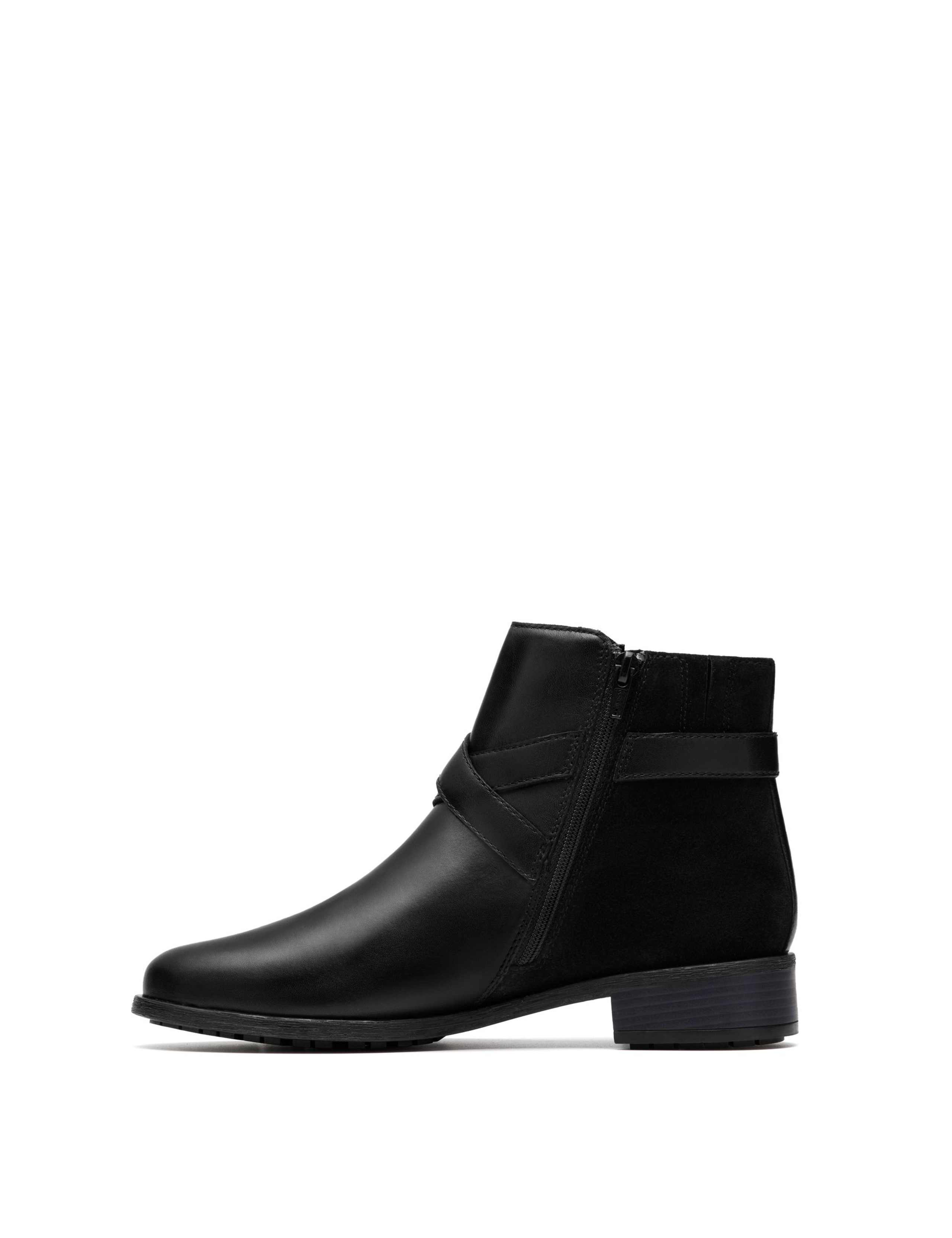 Leather Buckle Block Heel Ankle Boots 5 of 6