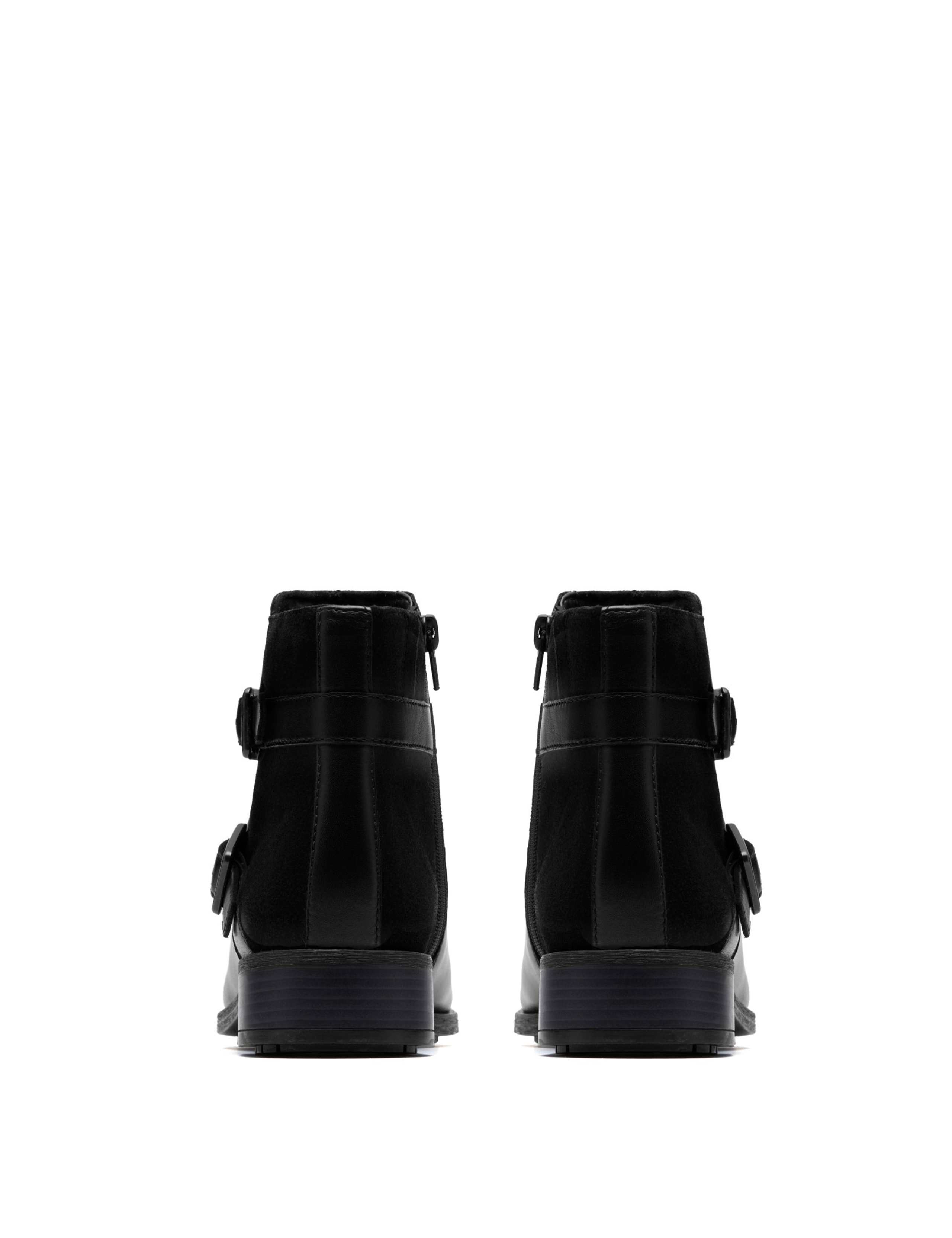 Leather Buckle Block Heel Ankle Boots 6 of 6