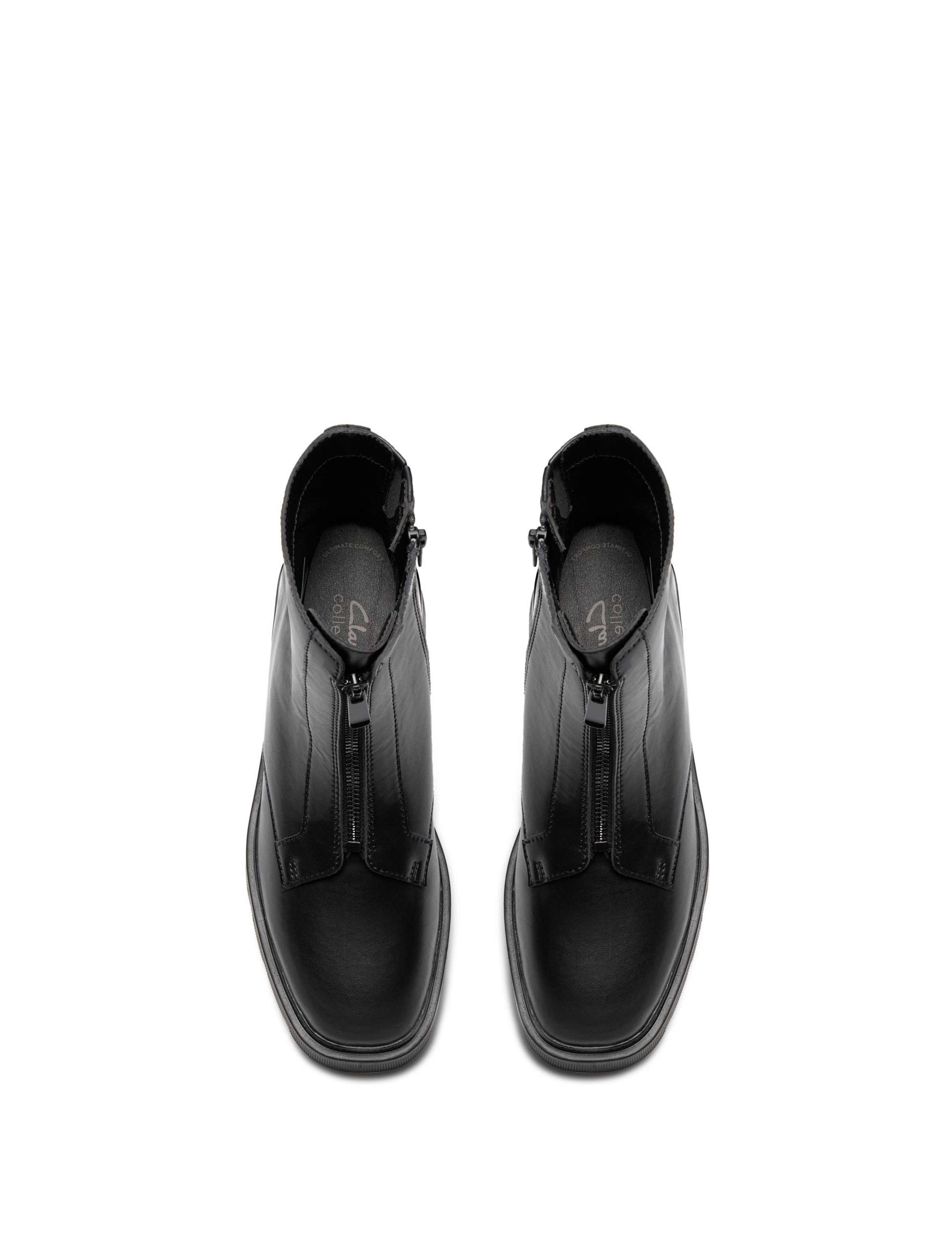 Leather Block Heel Ankle Boots 3 of 6