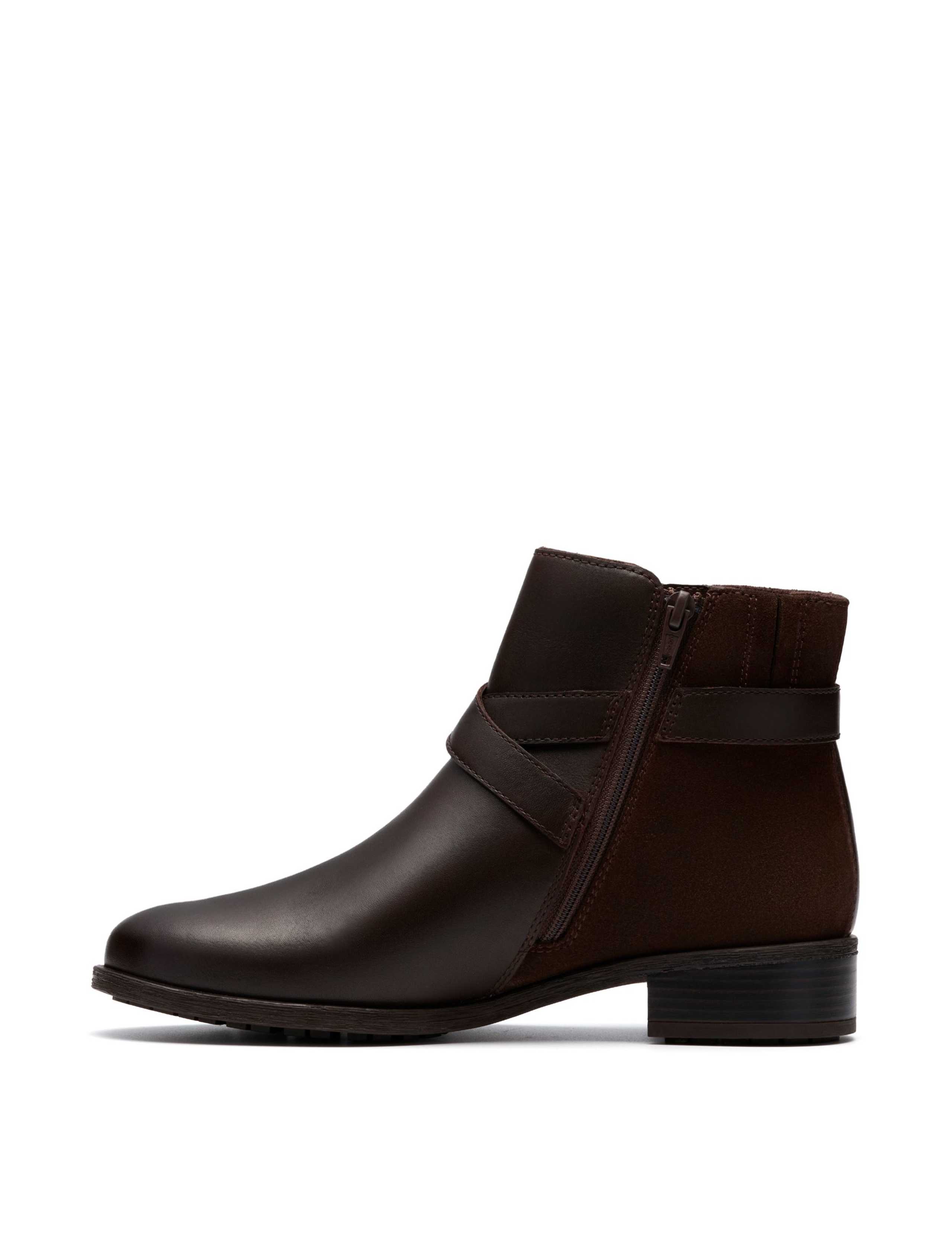 Leather Buckle Block Heel Ankle Boots 3 of 6