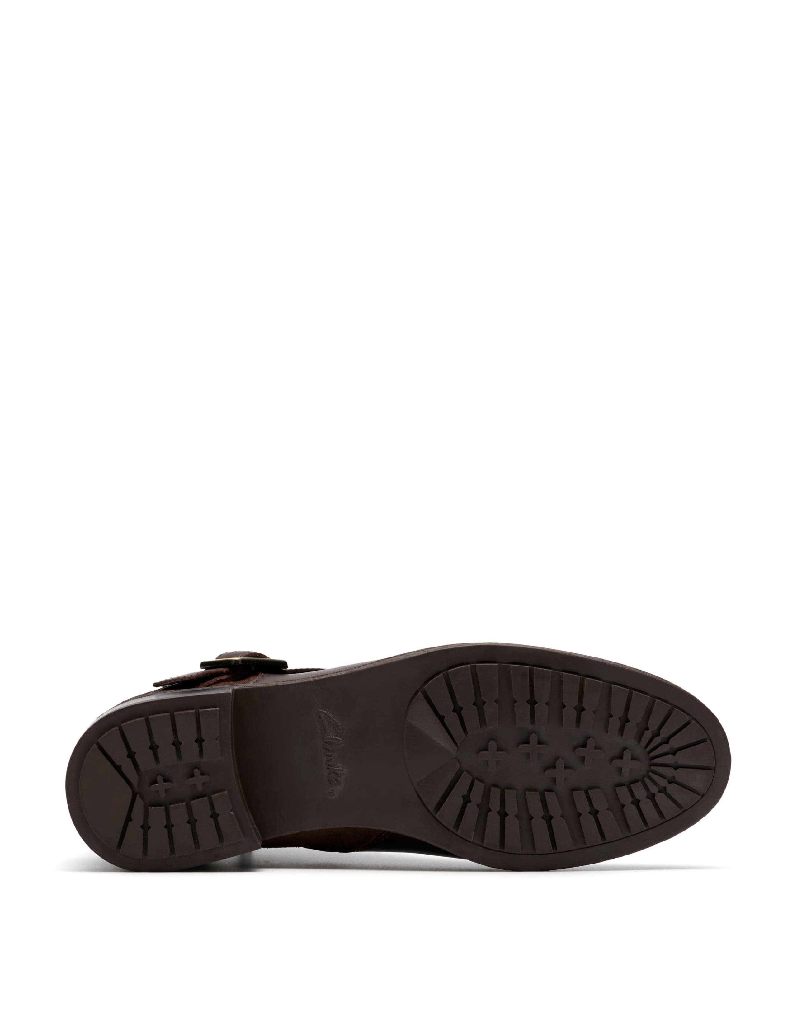 Leather Buckle Block Heel Ankle Boots 6 of 6