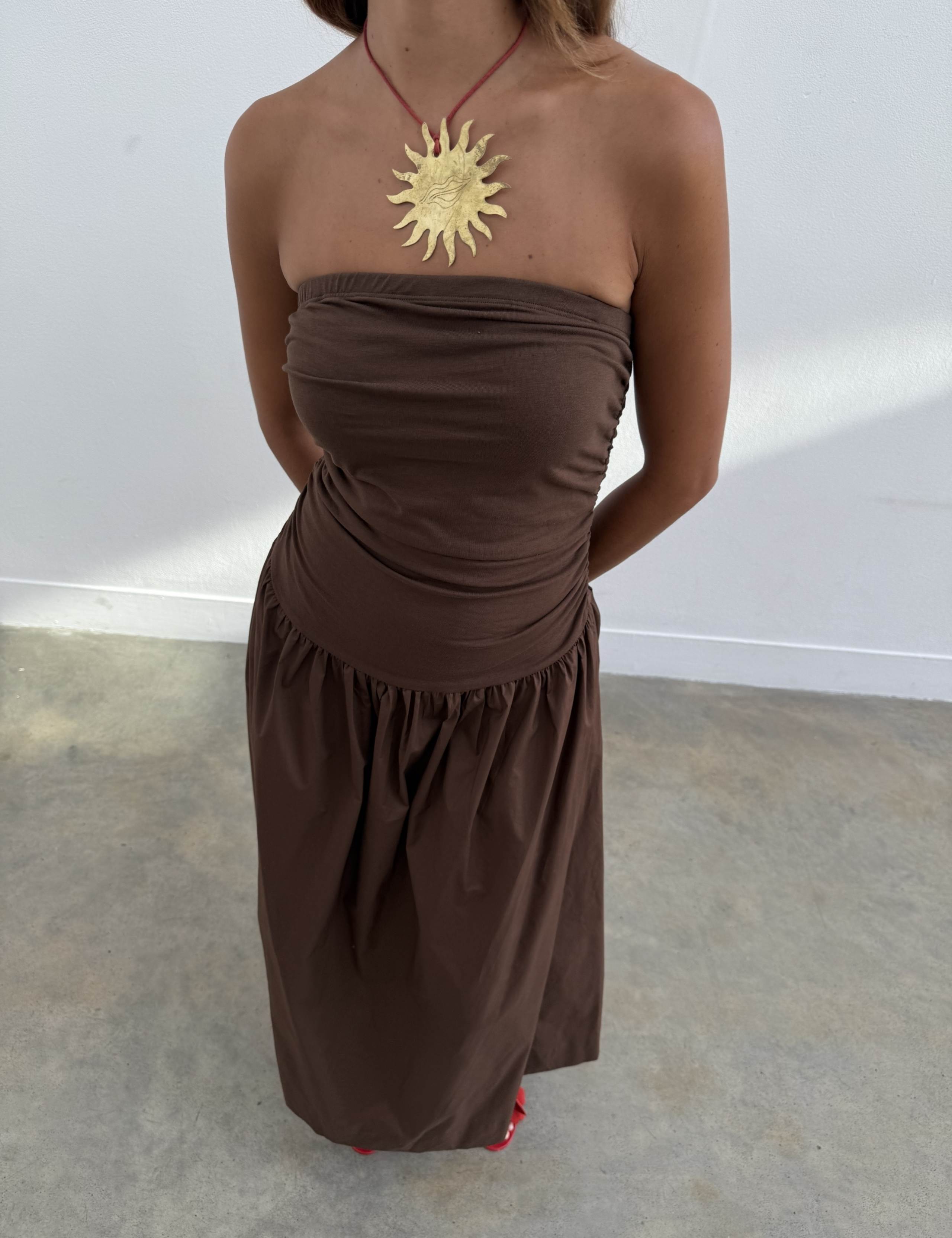 Cotton Rich Bandeau Midaxi Waisted Dress 4 of 5