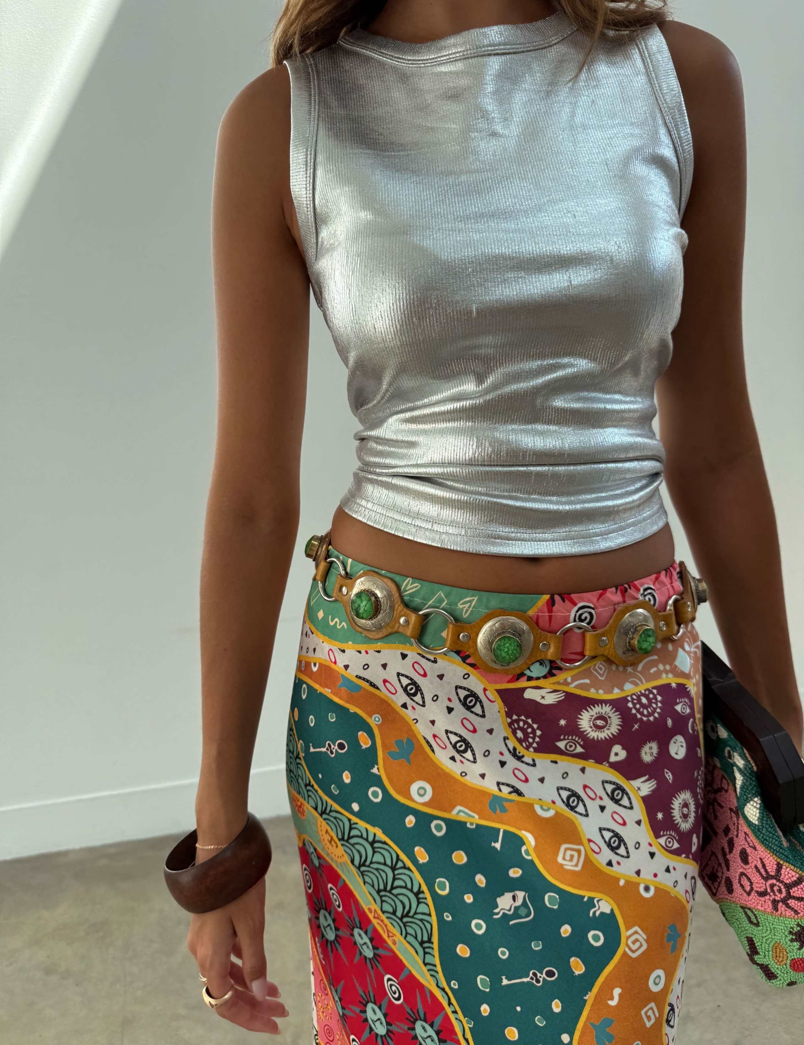 Pastel Morocco Print Midaxi Slip Skirt 3 of 4