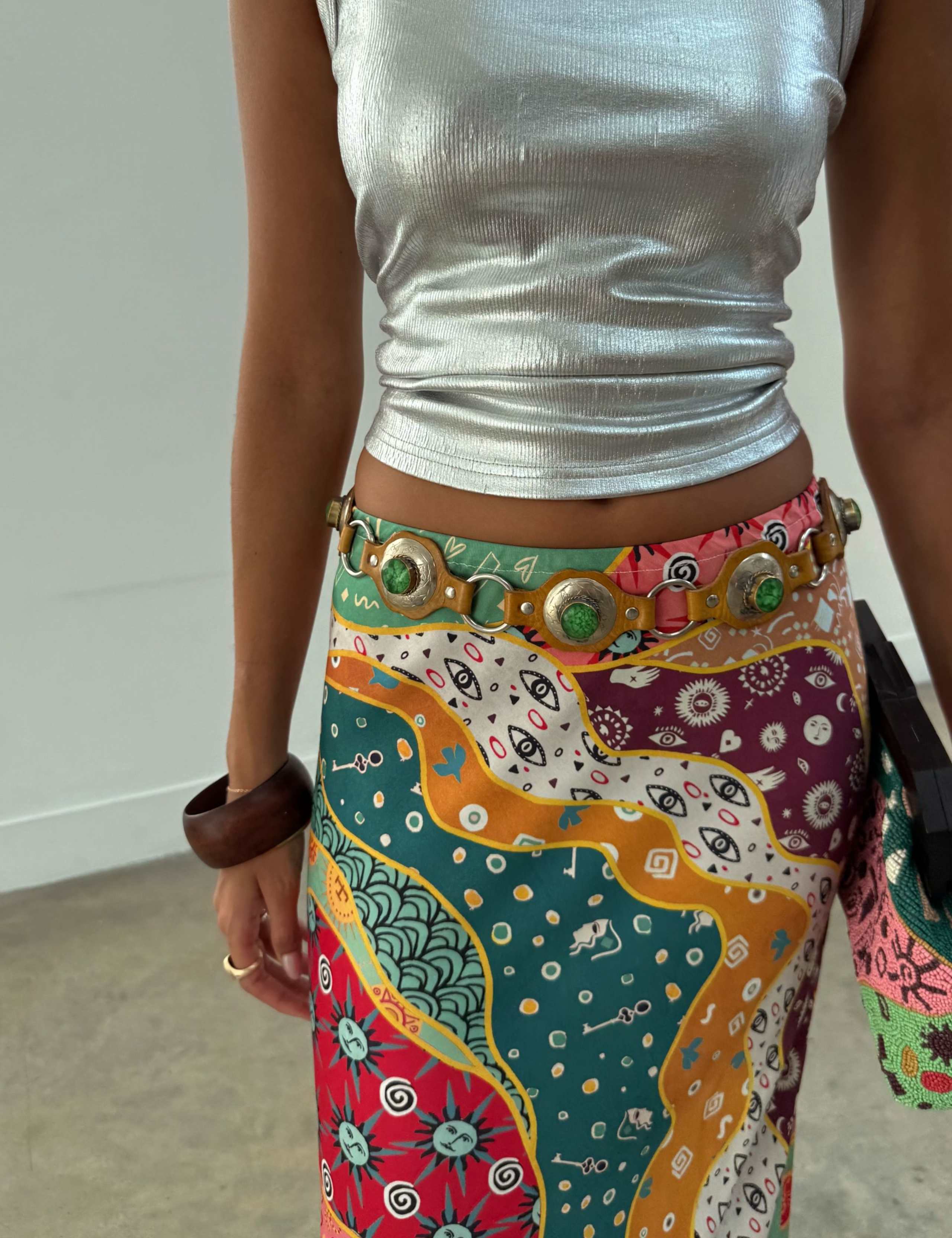 Pastel Morocco Print Midaxi Slip Skirt 4 of 4