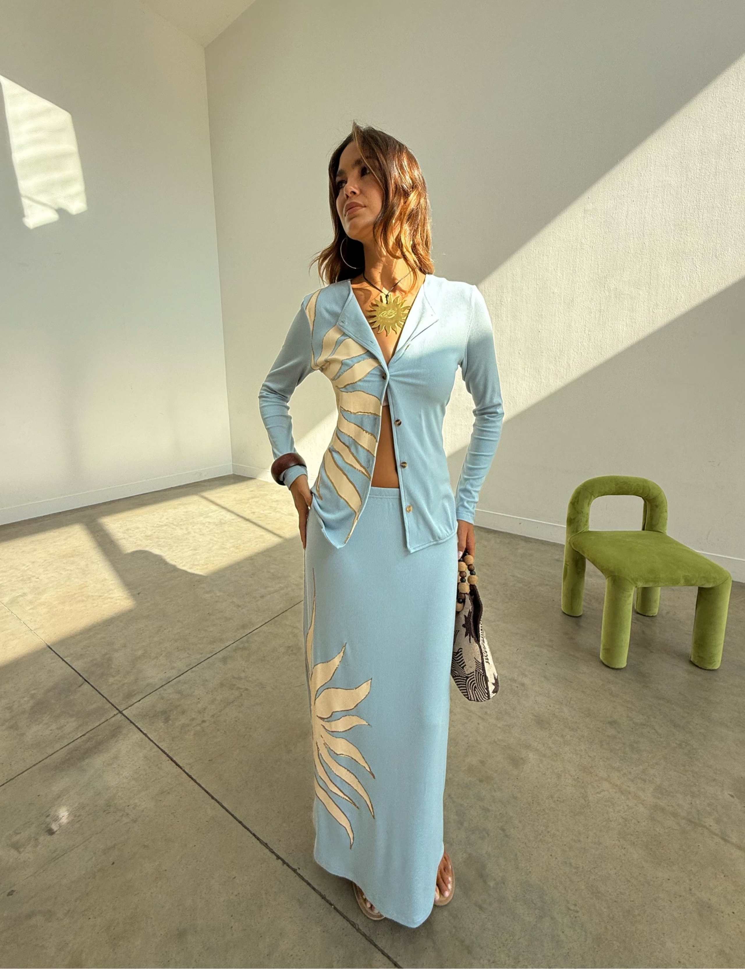 Printed Sol Midaxi Slip Skirt 1 of 5