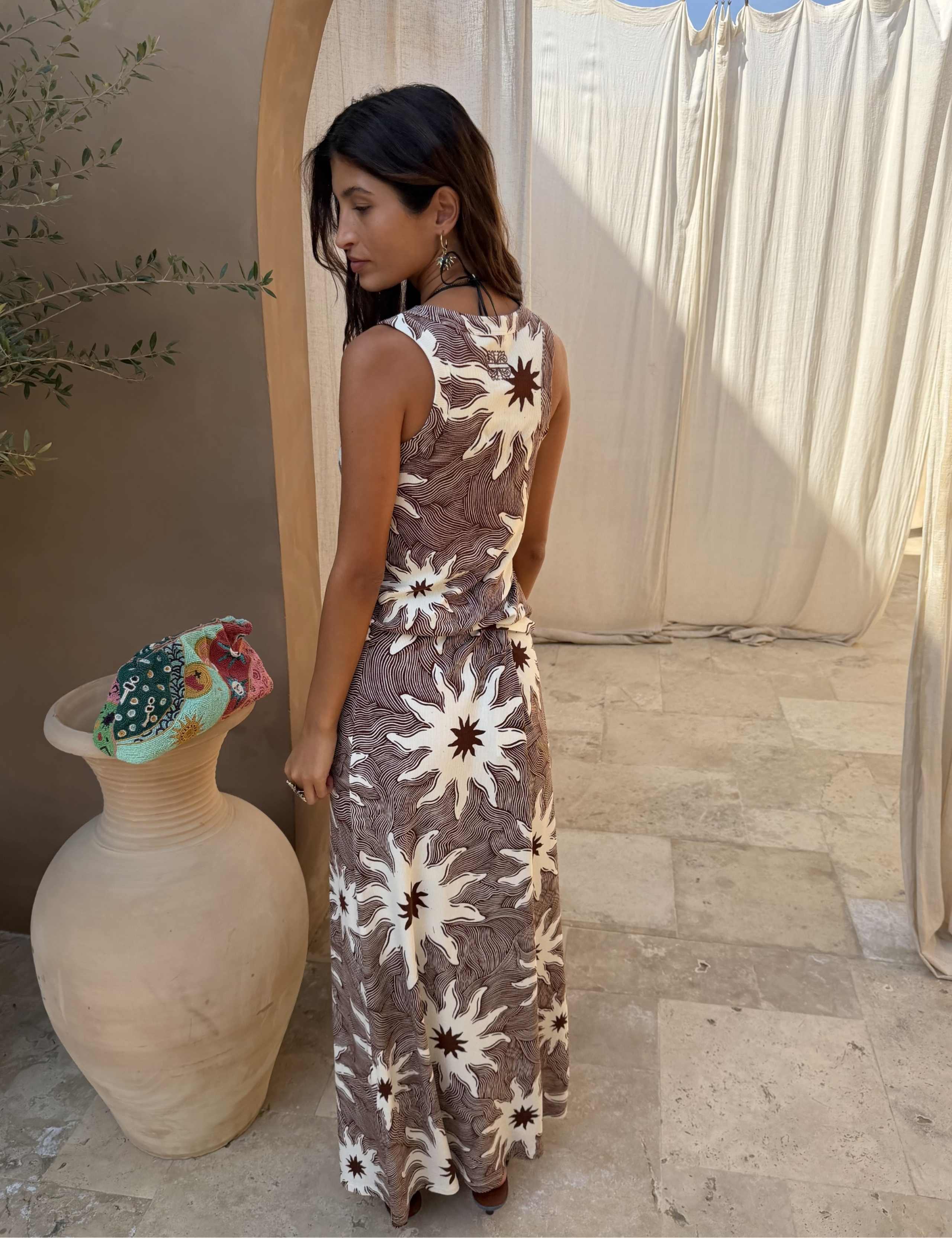 Ribbed Printed Maxi Skirt 2 of 4