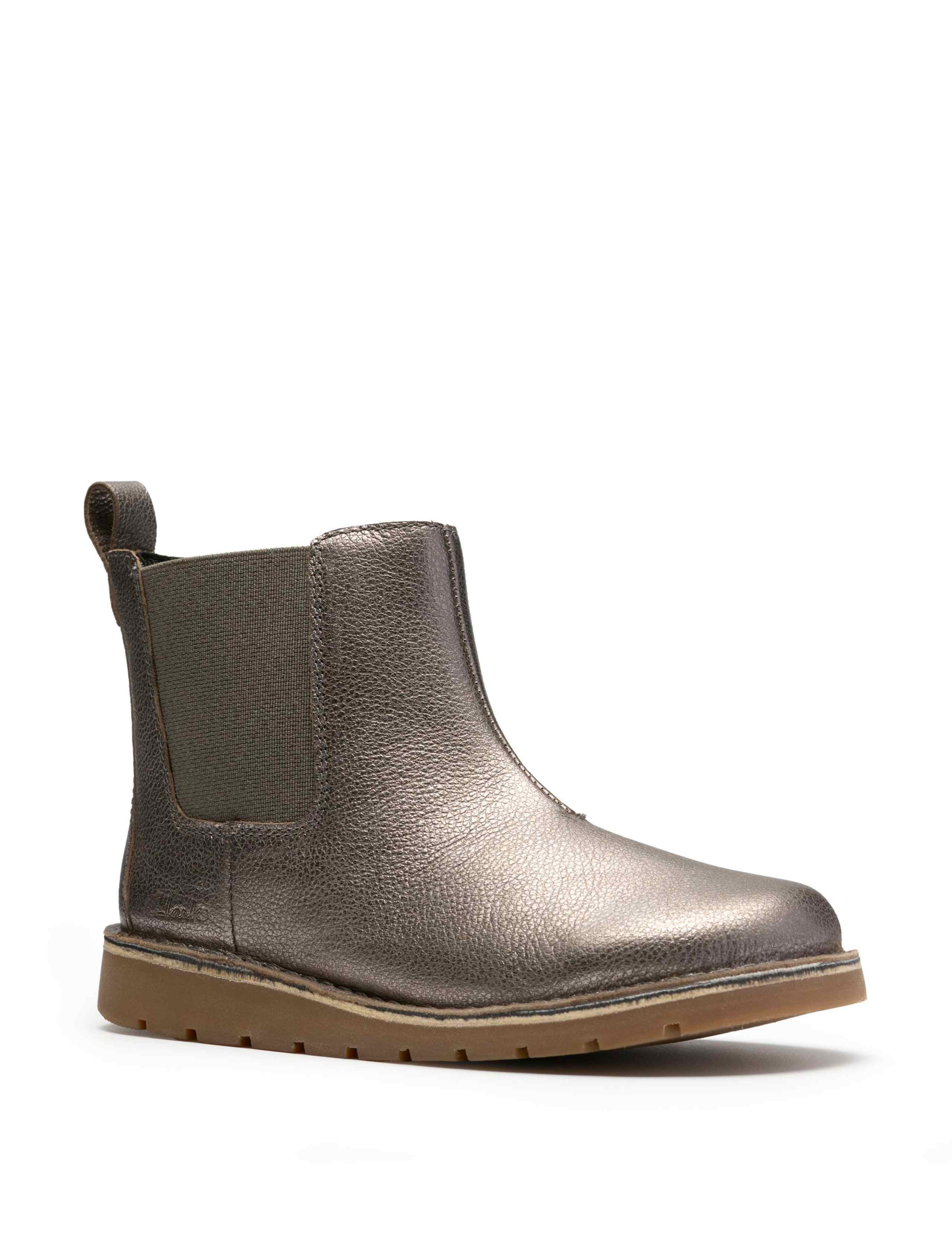 Kids' Metallic Leather Ankle Boots (10 Small - 2.5 Large) 2 of 6