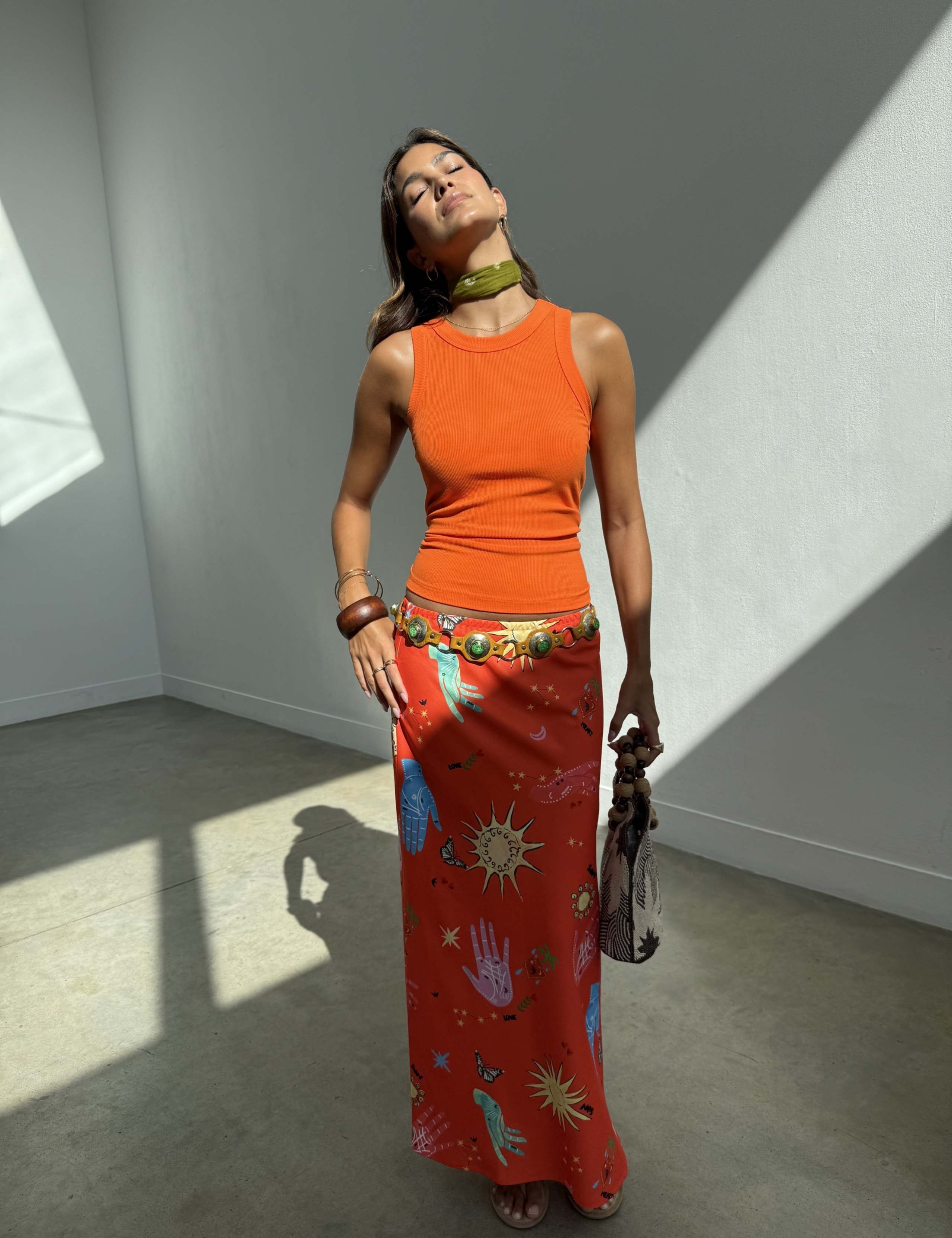 Embroidered Ribbed Vest Top 1 of 4