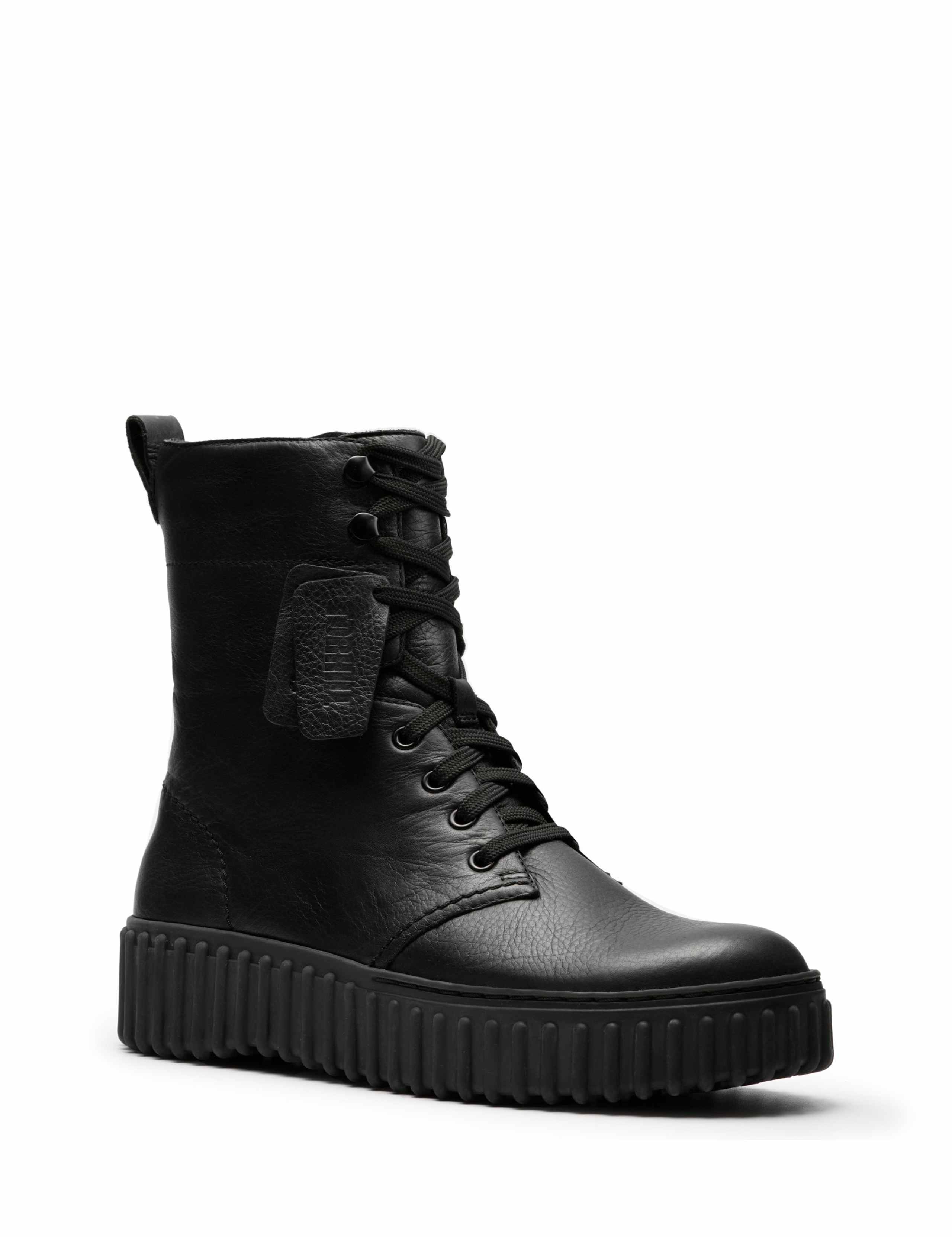 Leather Lace Up Flatform Ankle Boots 2 of 8