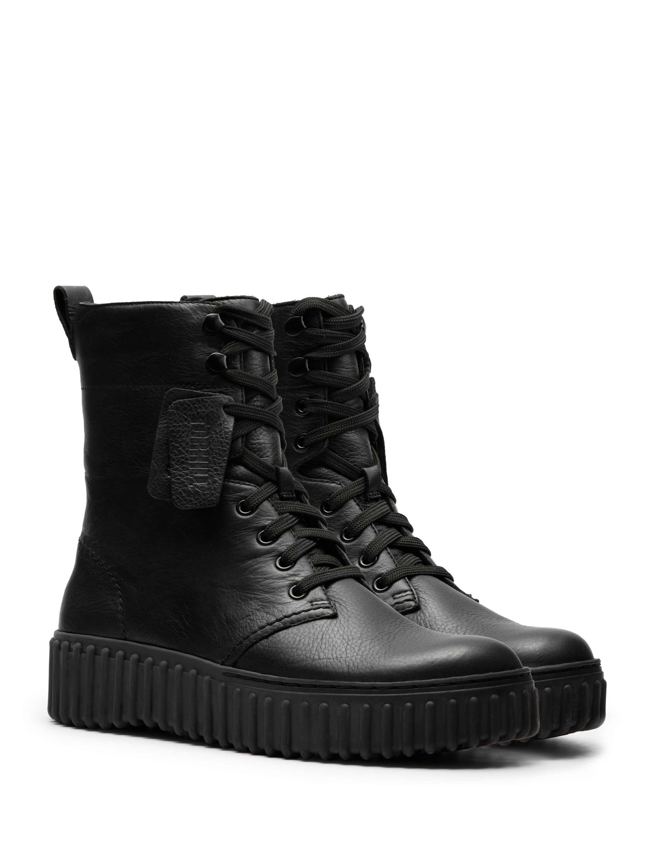 Leather Lace Up Flatform Ankle Boots 3 of 8