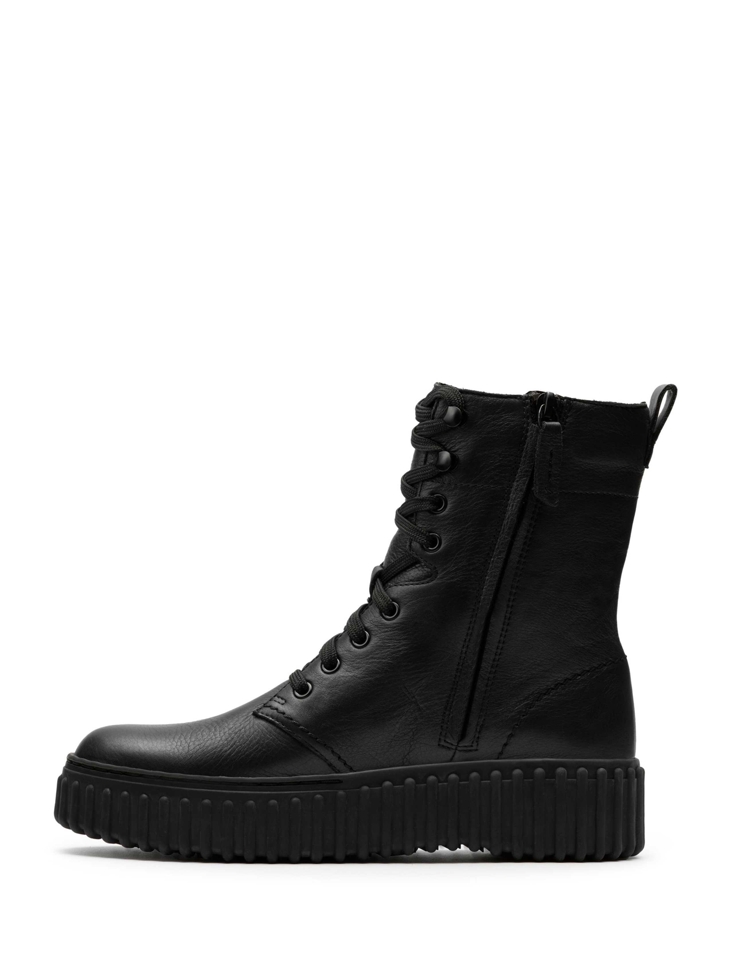 Leather Lace Up Flatform Ankle Boots 4 of 8