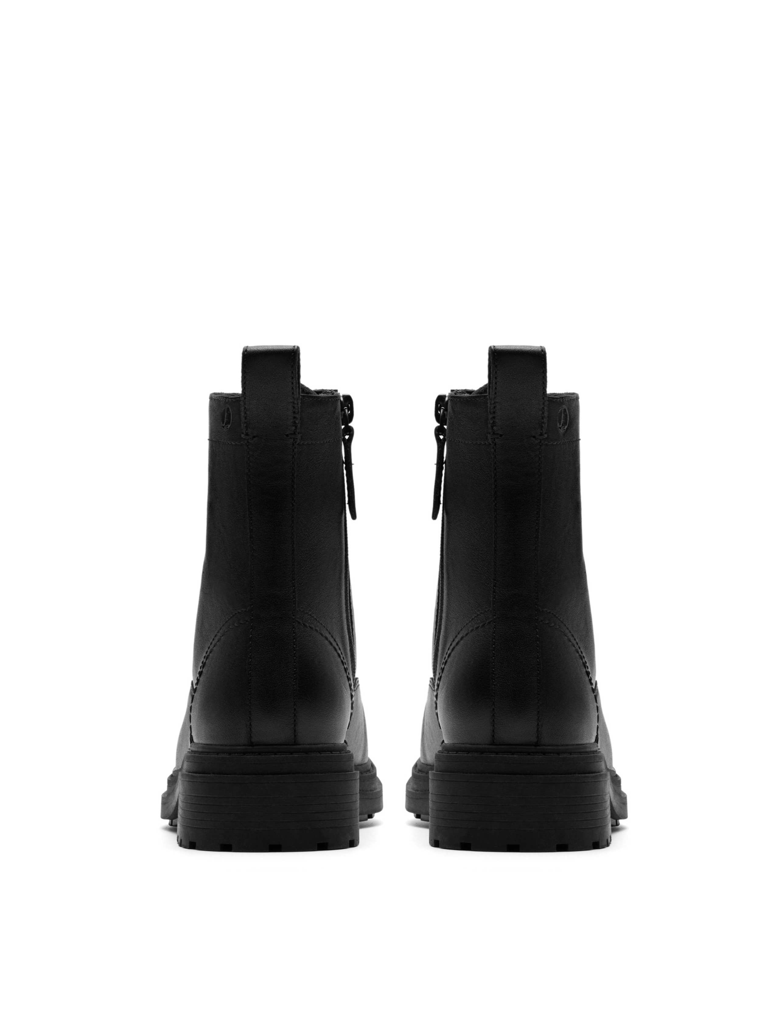 Leather Biker Lace-Up Ankle Boots 5 of 6