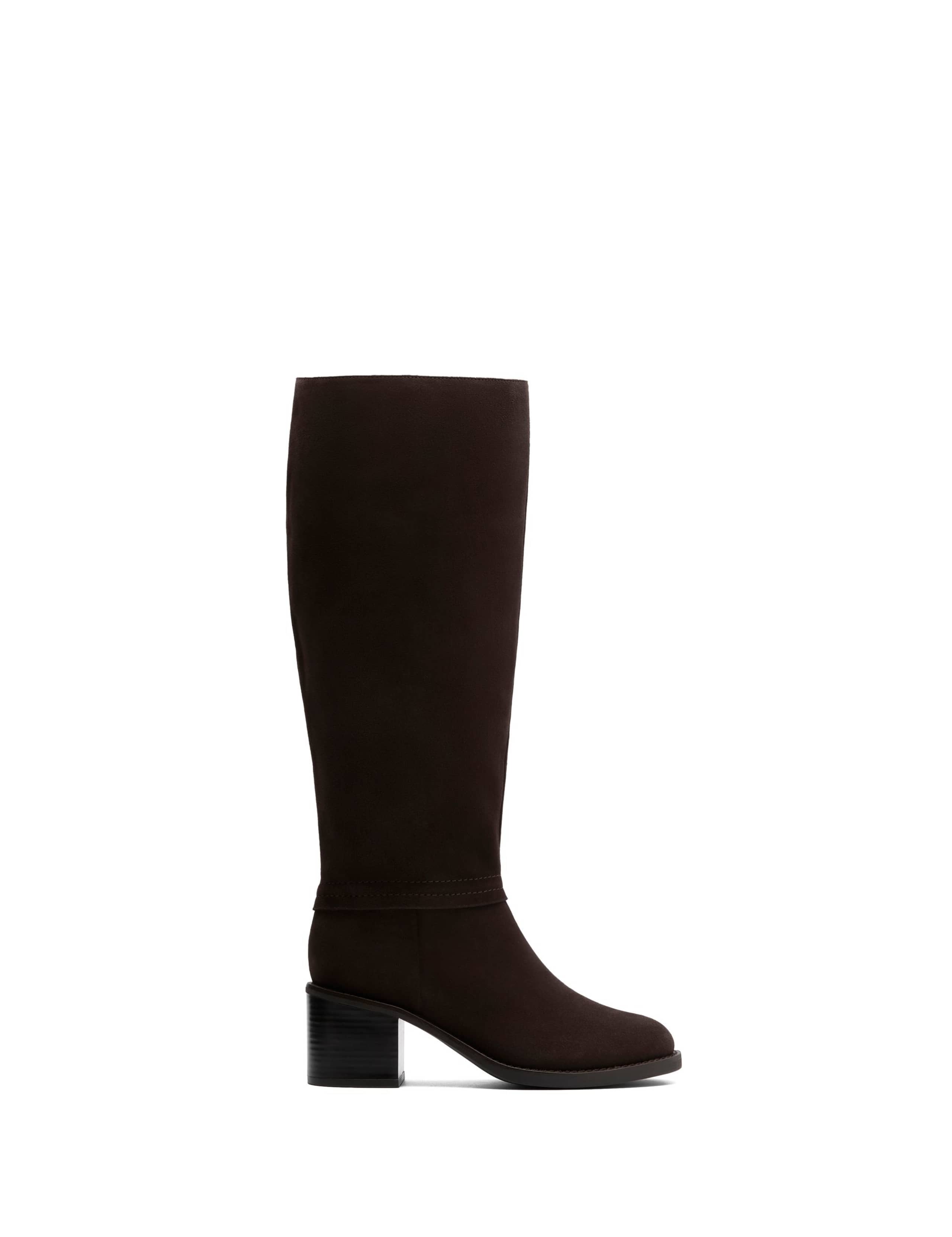 Suede Block Heel Knee High Boots 1 of 6