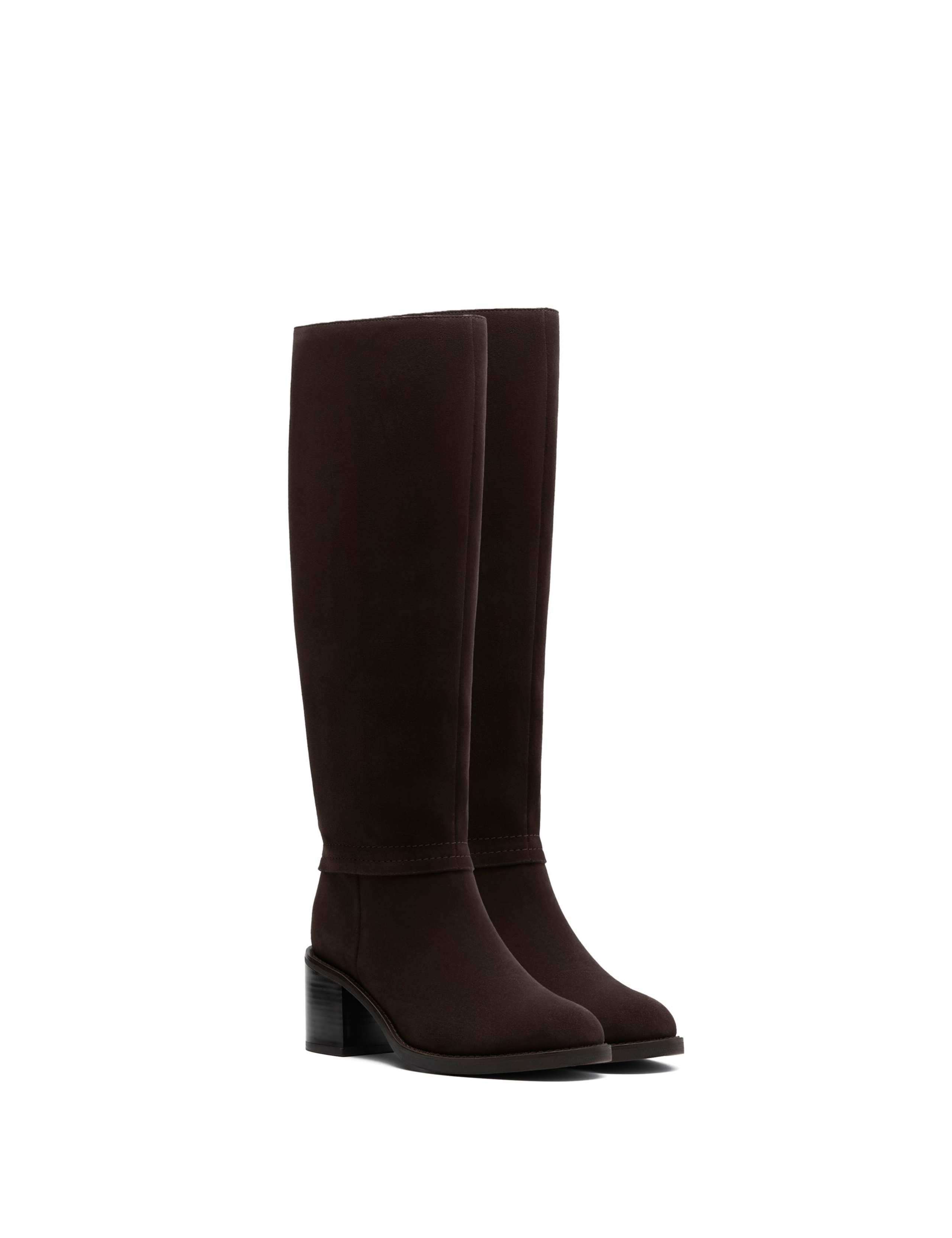 Suede Block Heel Knee High Boots 2 of 6