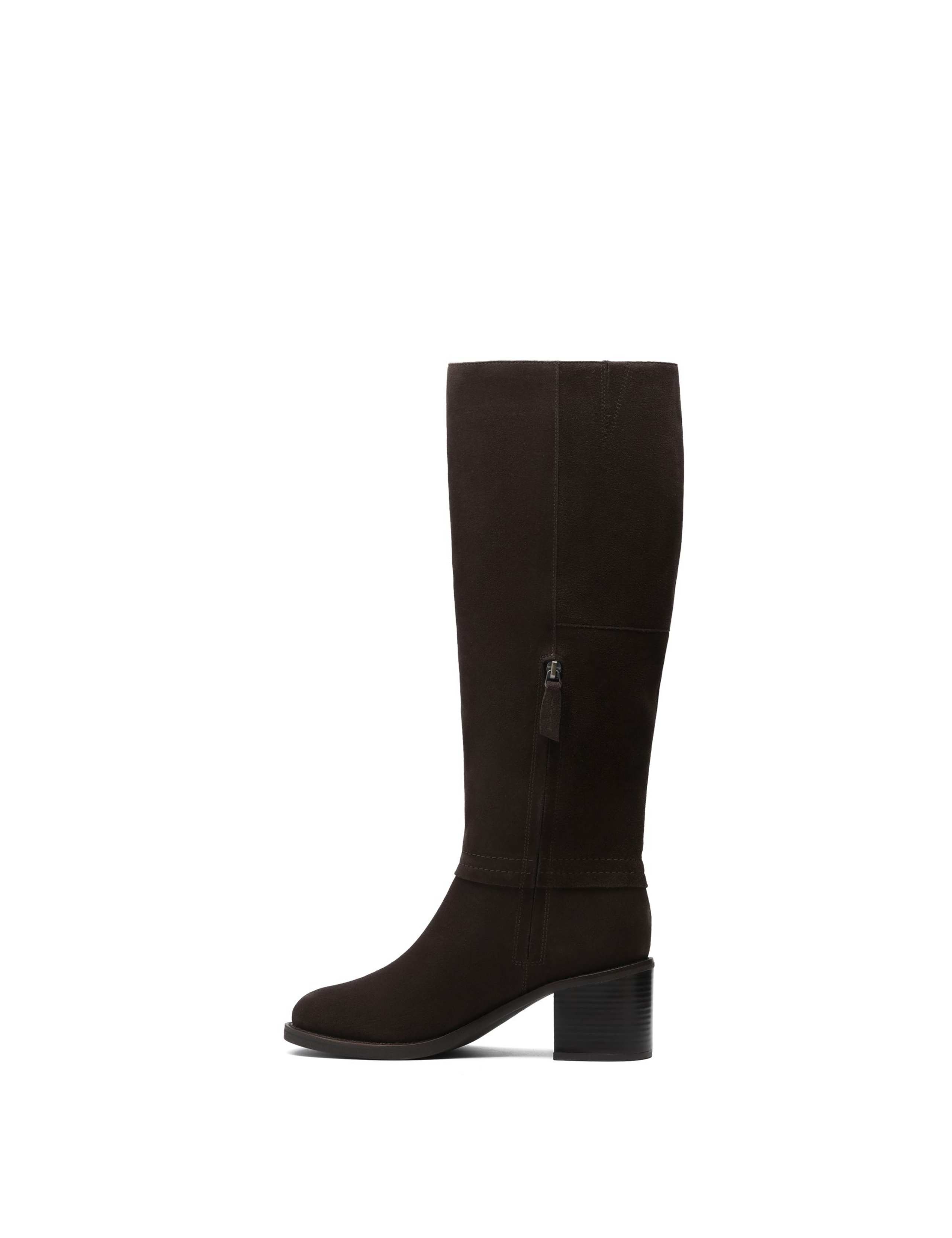 Suede Block Heel Knee High Boots 3 of 6