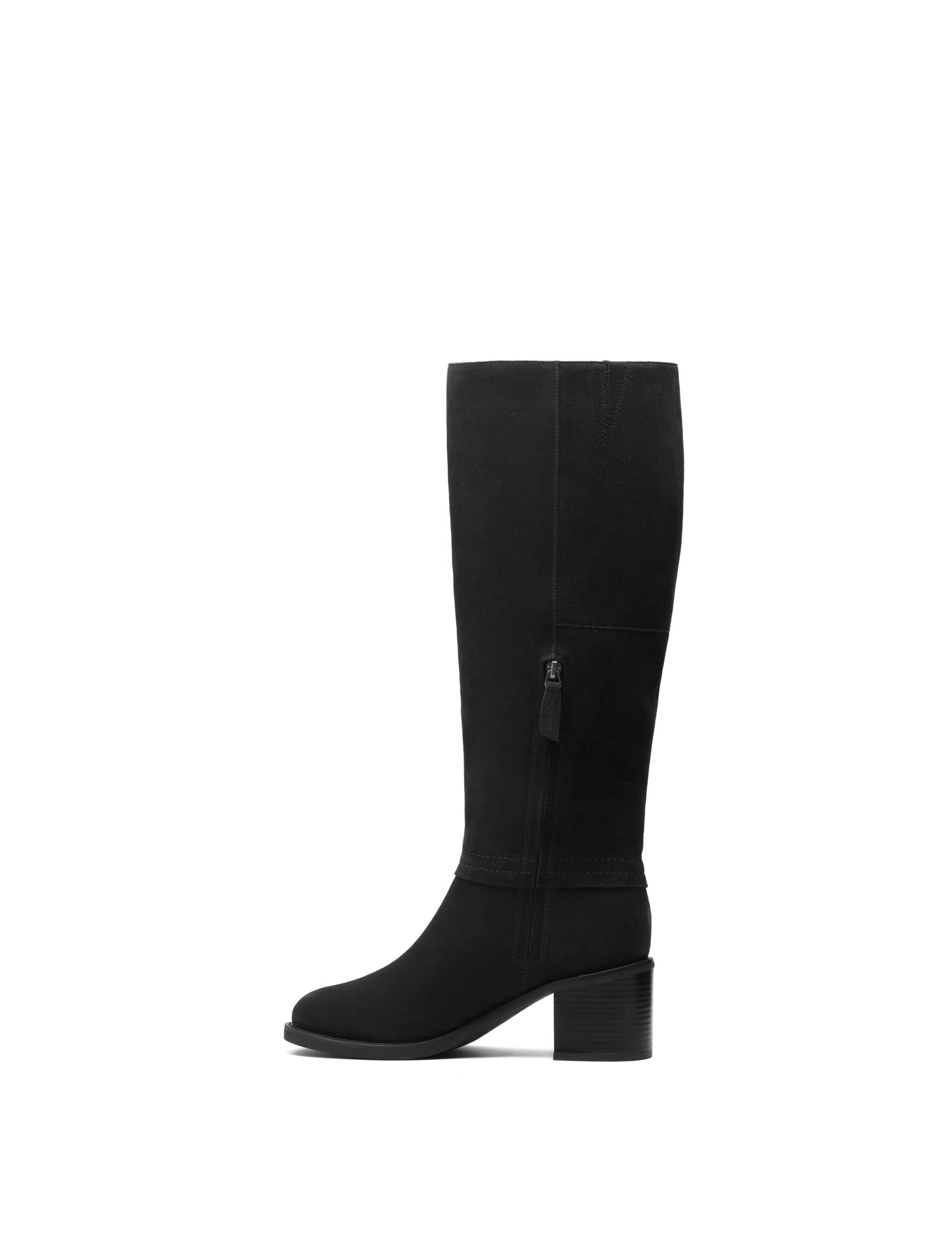 Suede Block Heel Knee High Boots 2 of 6