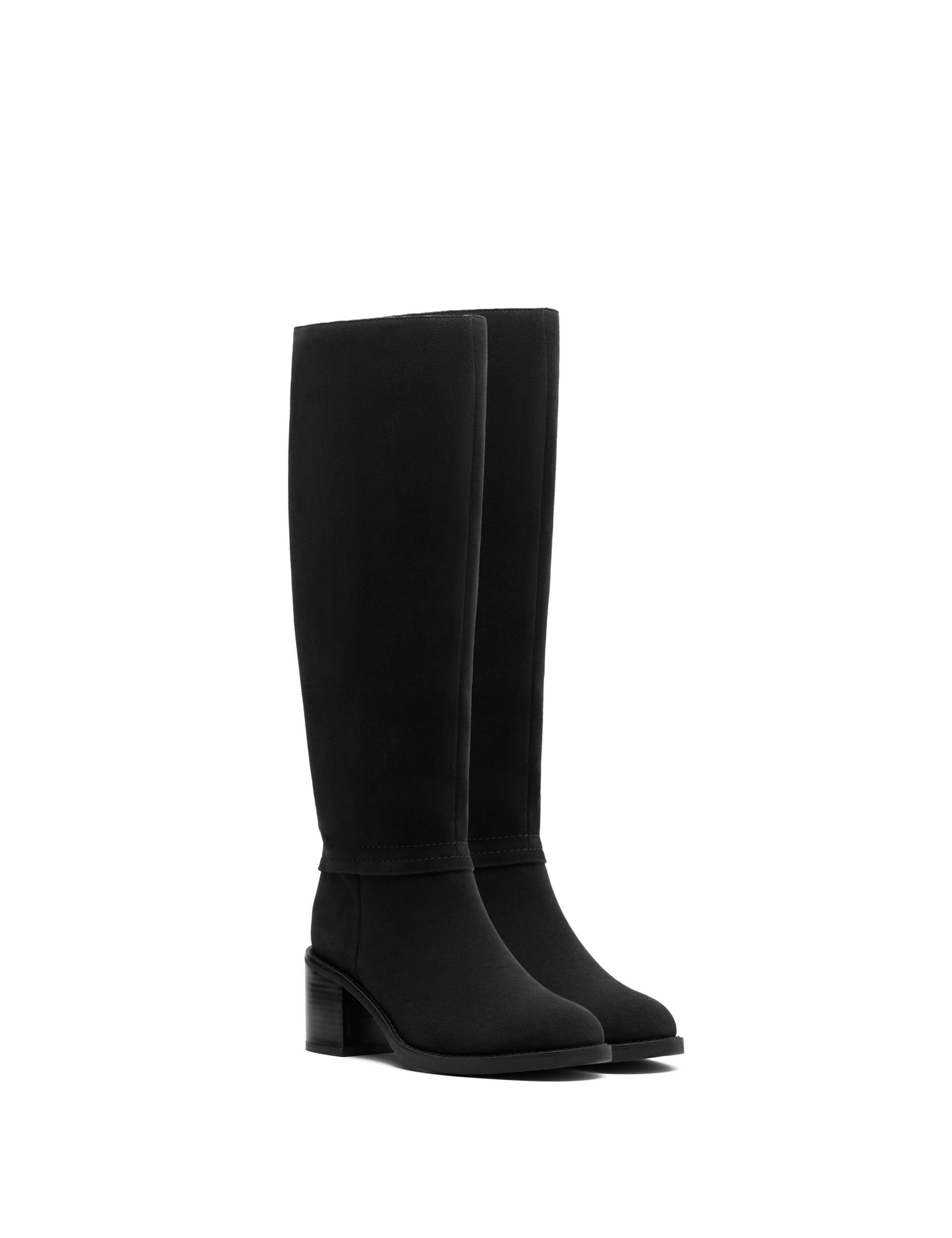 Suede Block Heel Knee High Boots 4 of 6