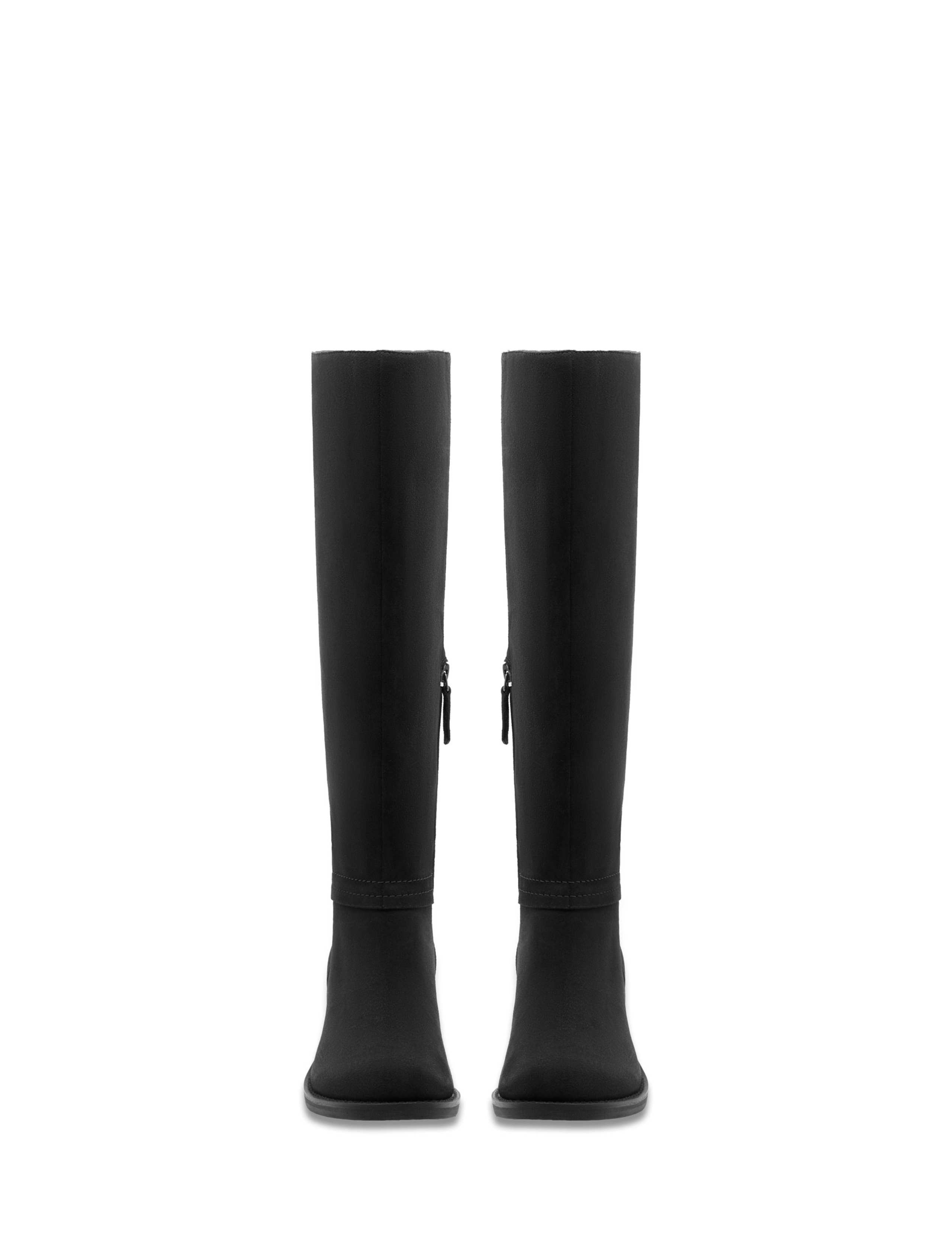 Suede Block Heel Knee High Boots 6 of 6