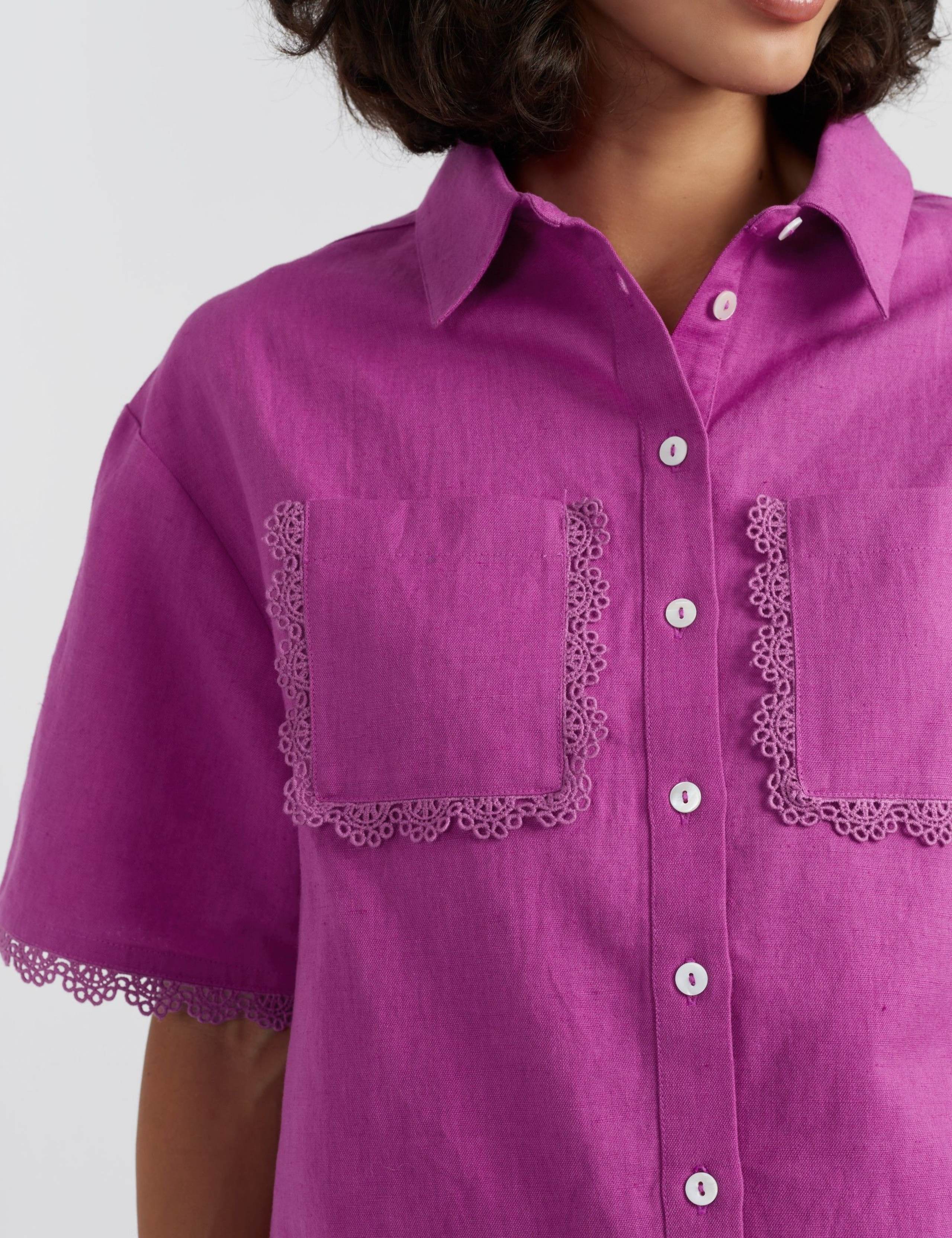 Linen Rich Embroidered Shirt 3 of 5