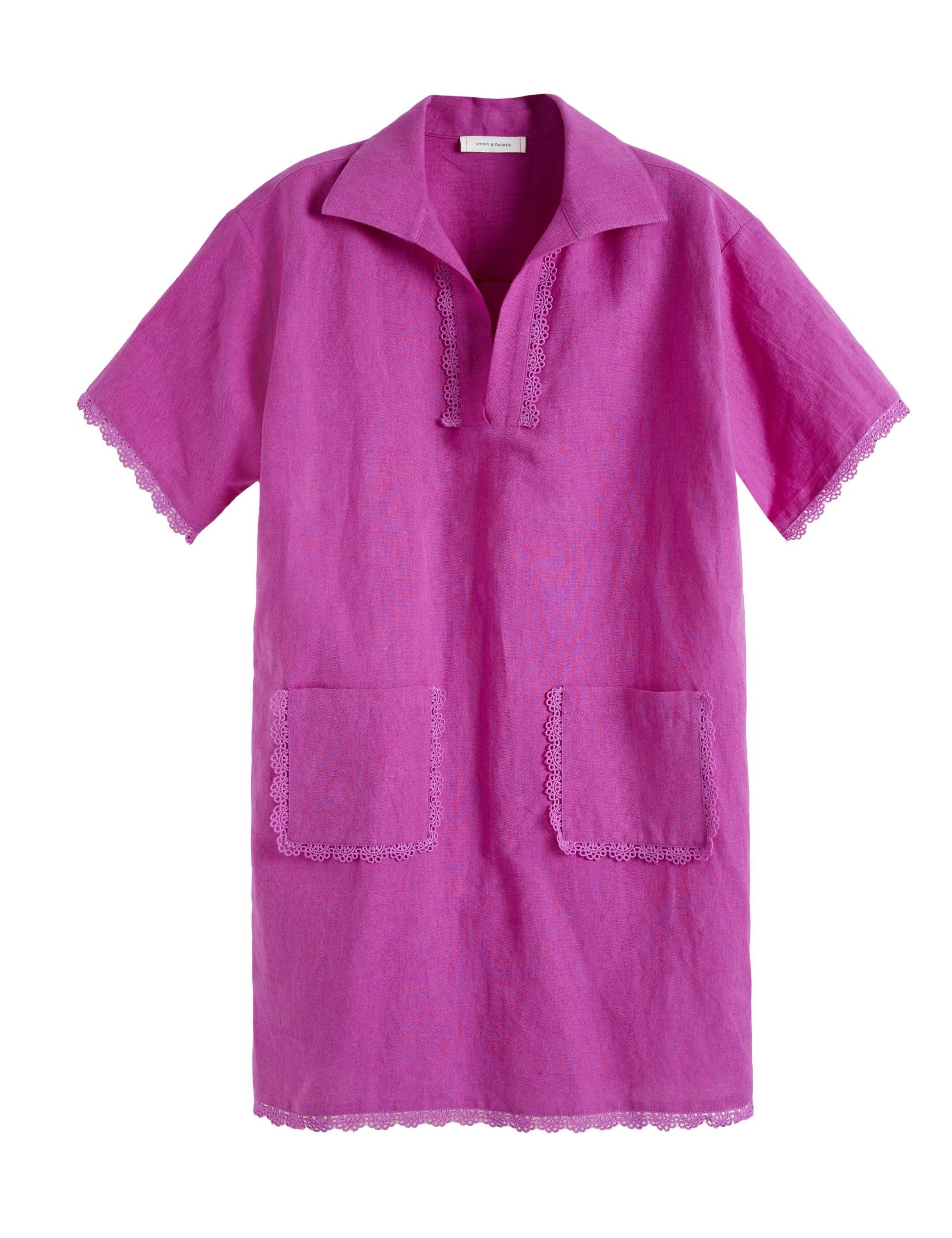 Linen Rich Knee Length Shirt Dress 2 of 5