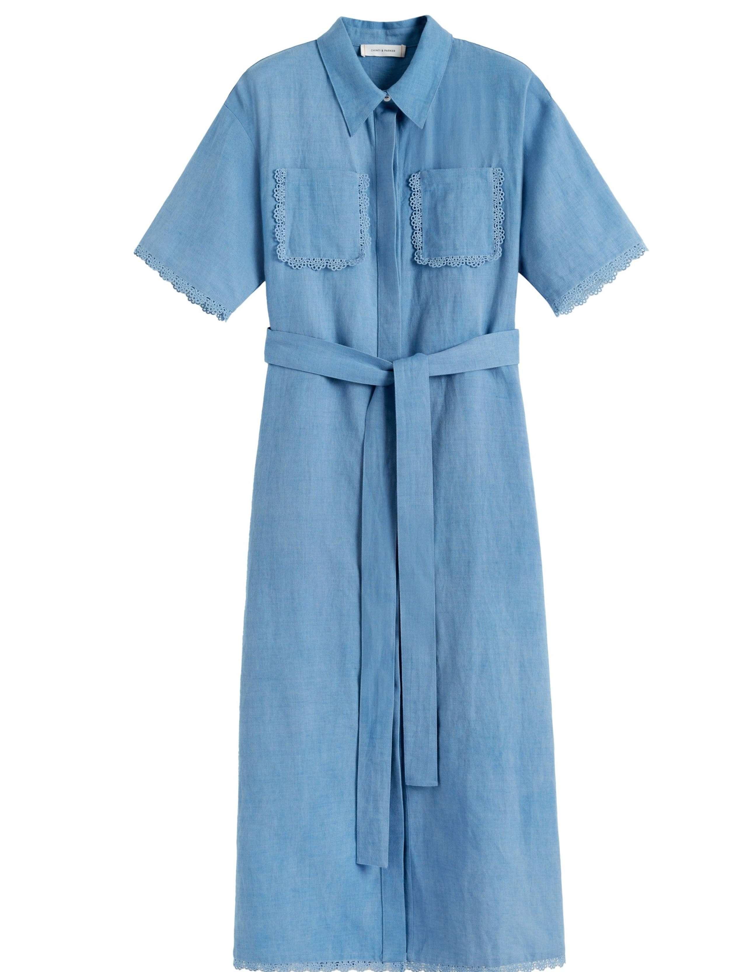 Linen Rich Belted Maxi Shirt Dress 2 of 4