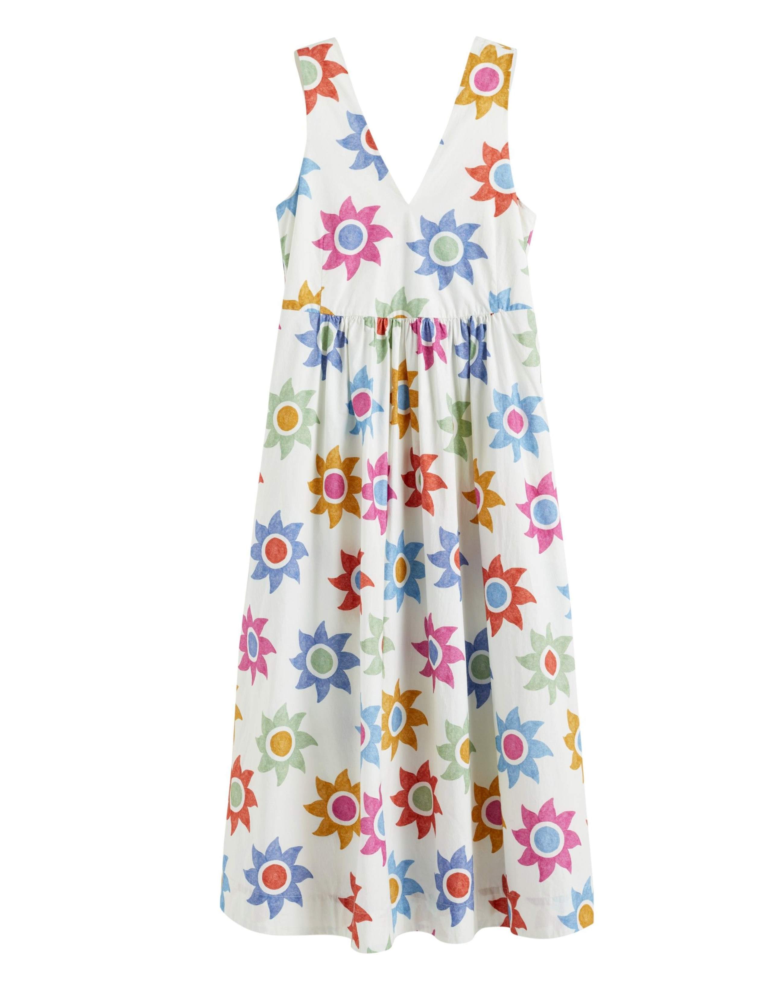 Pure Cotton Floral V-Neck Maxi Skater Dress 2 of 4