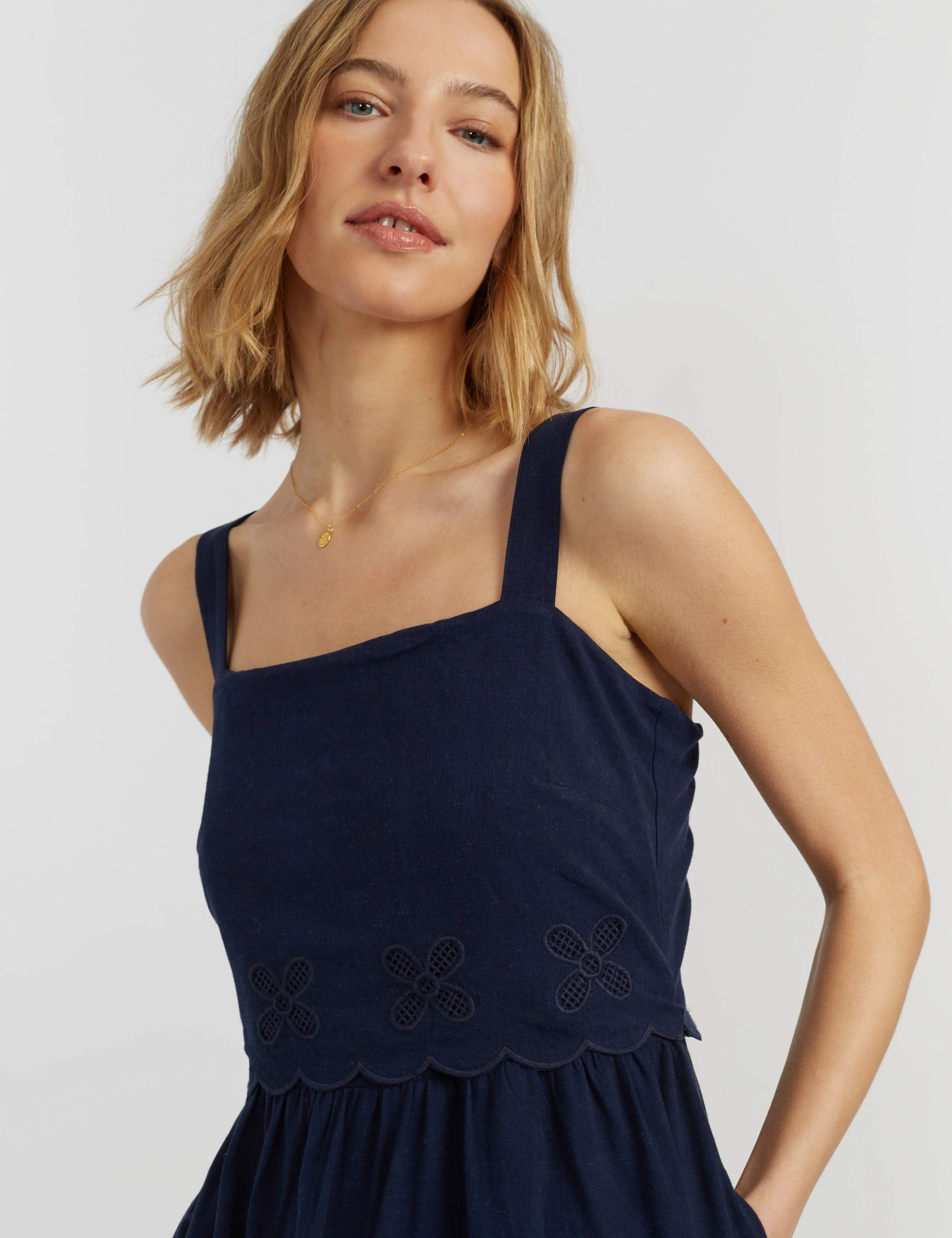 Broderie Square Neck Maxi Waisted Dress 4 of 5