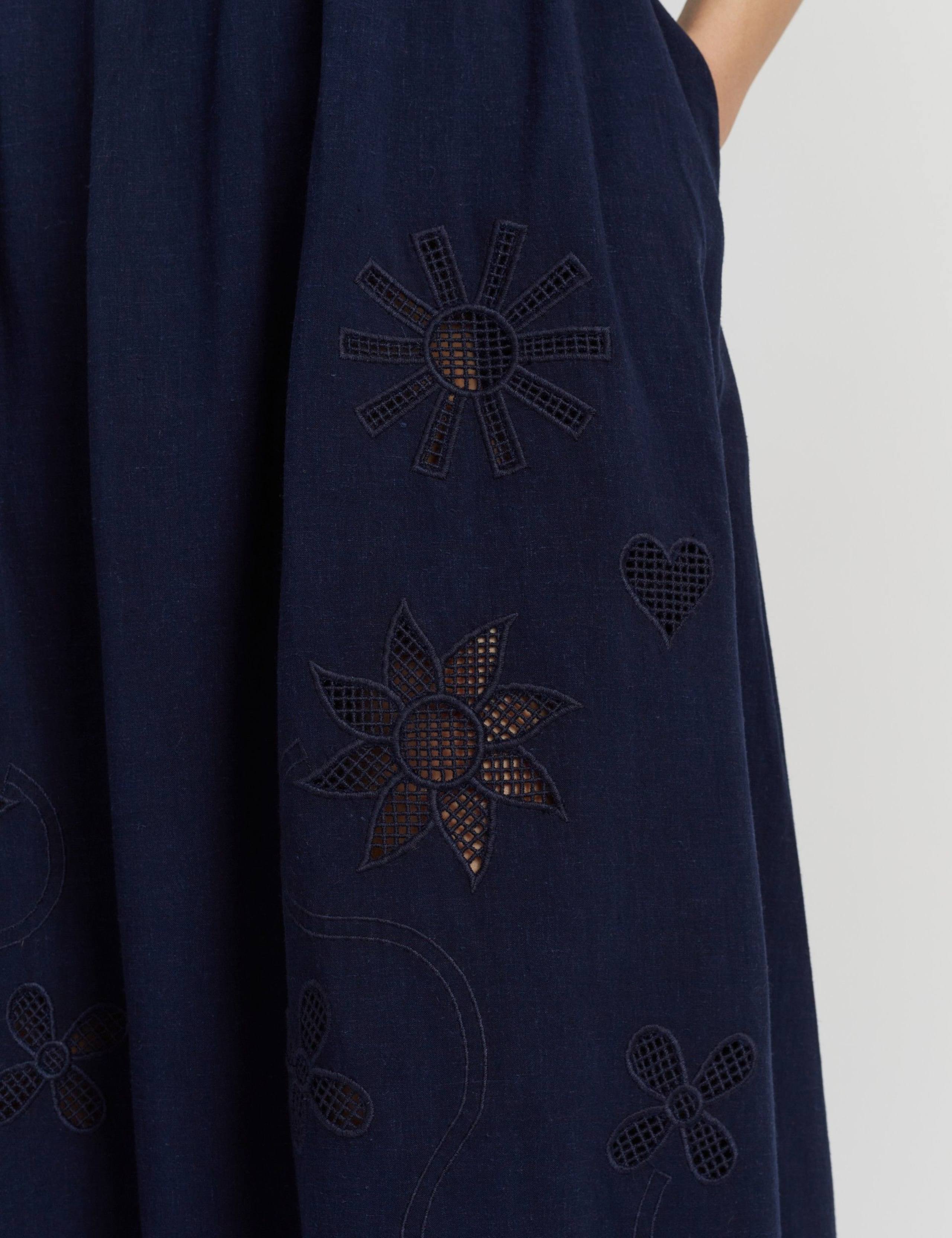 Broderie Square Neck Maxi Waisted Dress 5 of 5