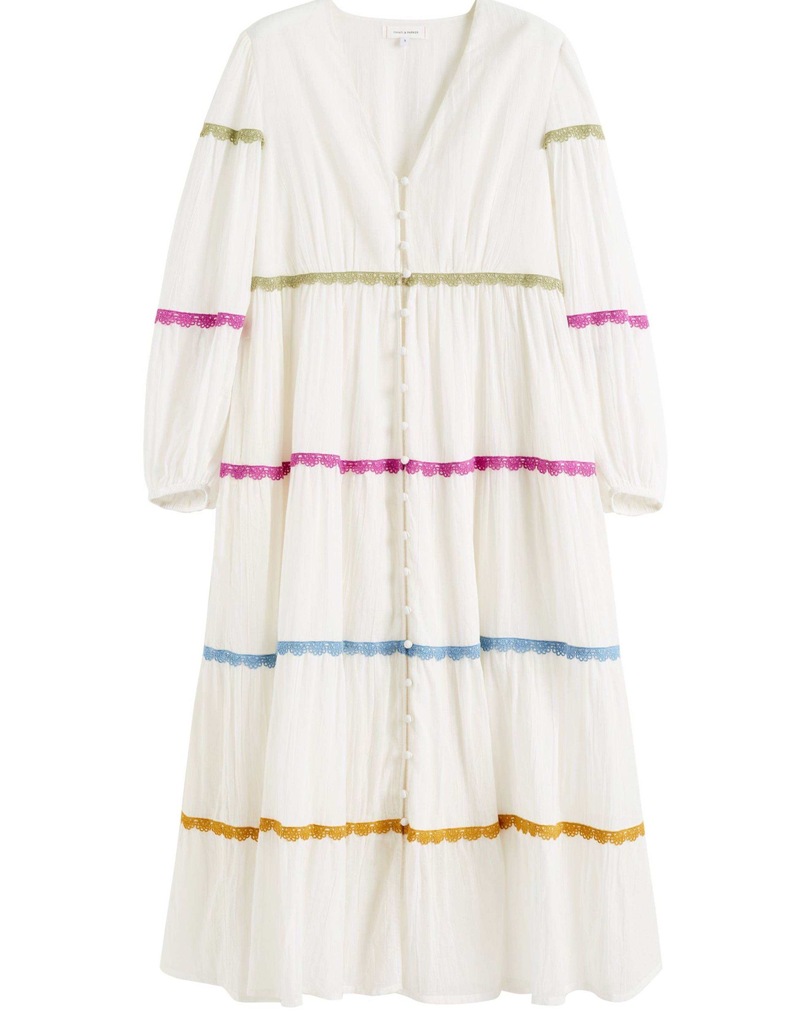 Pure Cotton Embroidered V-Neck Maxi Dress 2 of 4