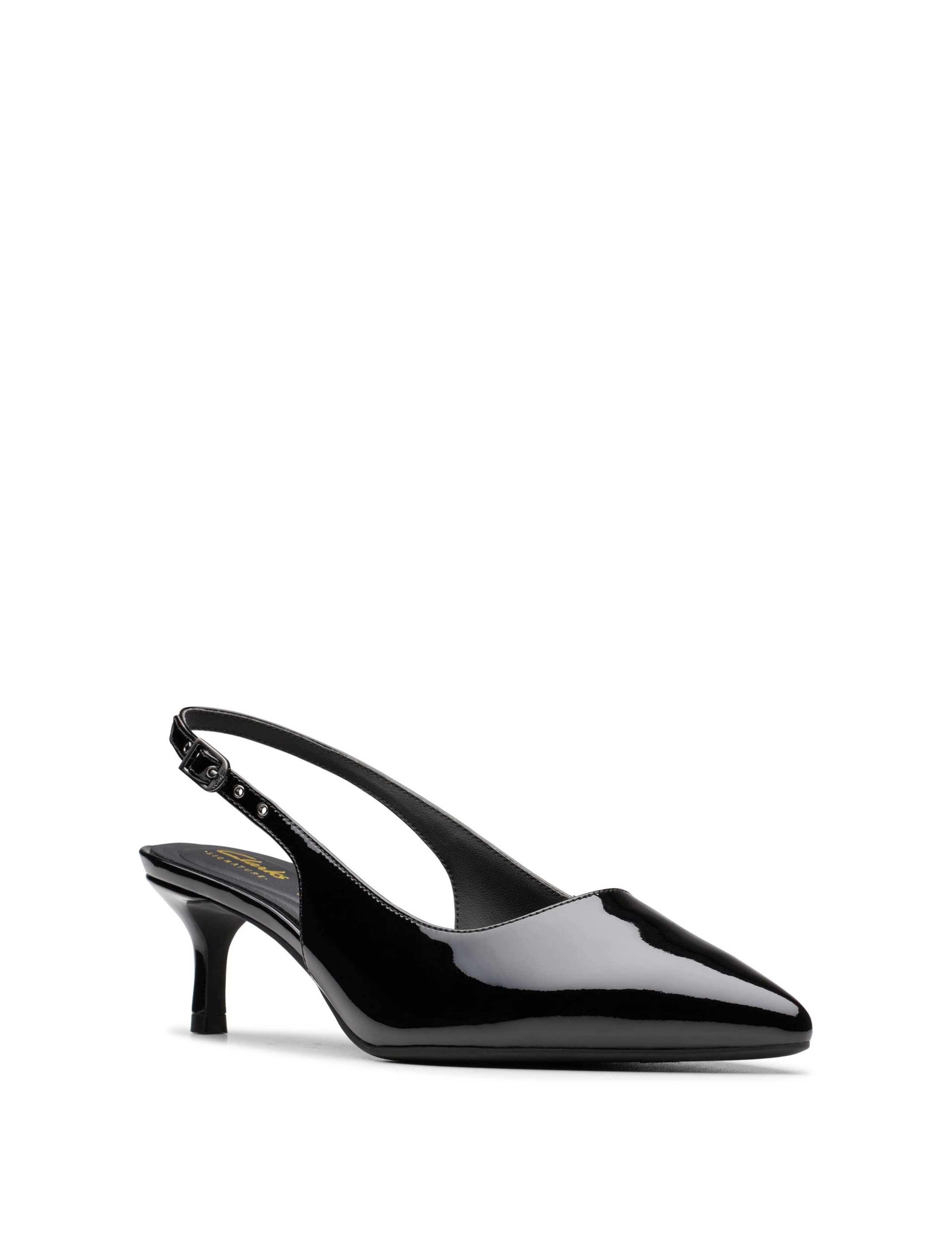 Leather Patent Kitten Heel Slingback Shoes 2 of 6
