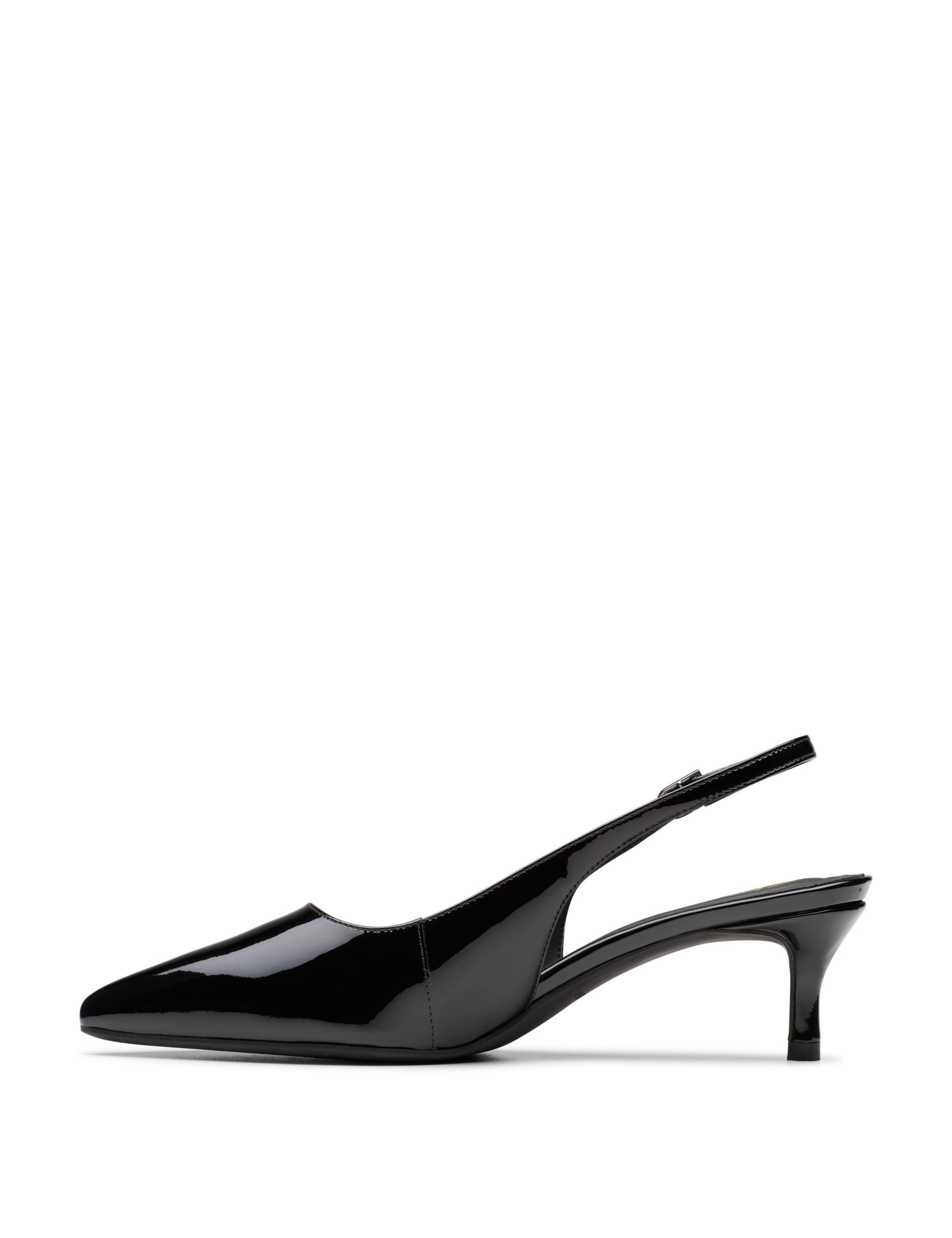 Leather Patent Kitten Heel Slingback Shoes 3 of 6