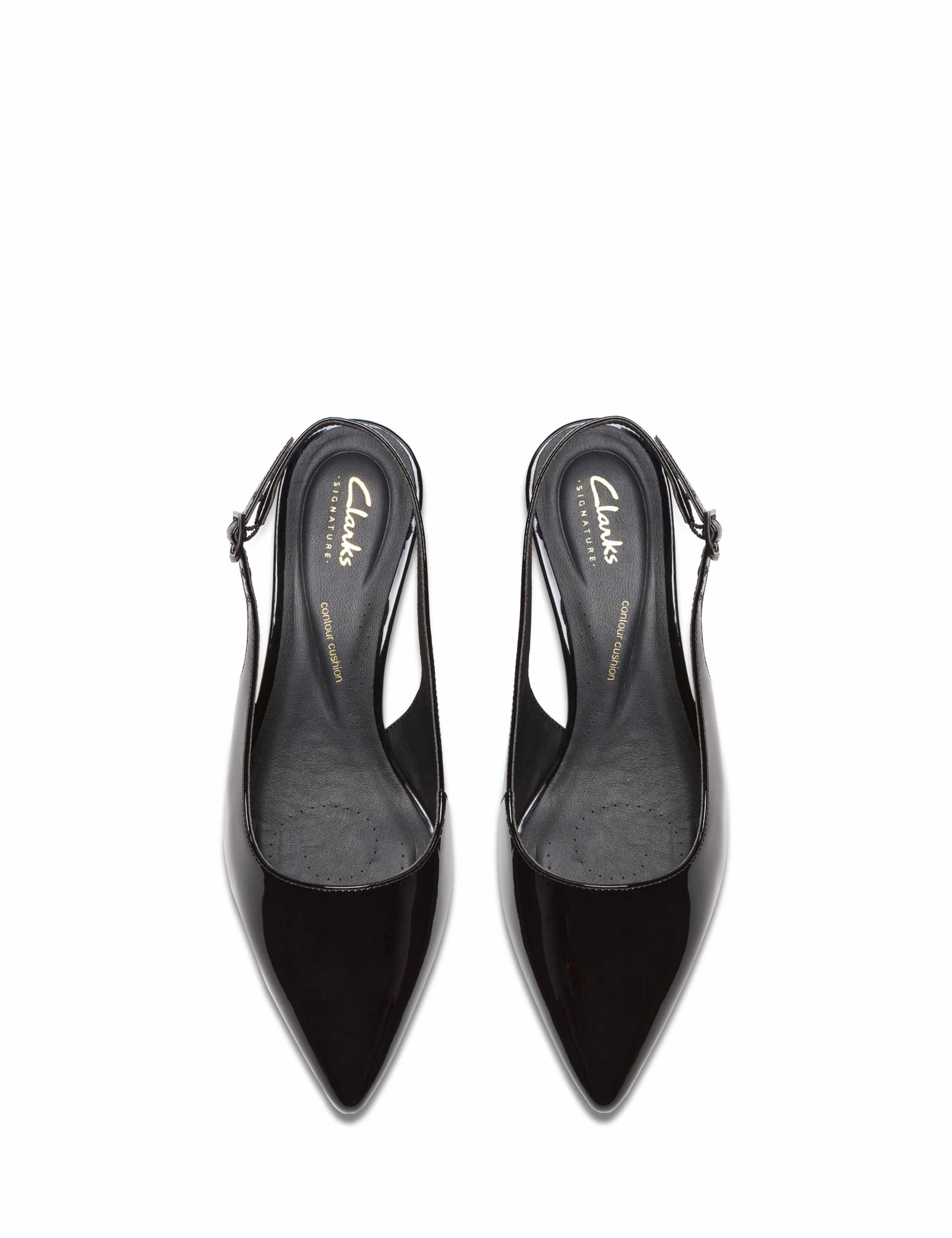 Leather Patent Kitten Heel Slingback Shoes 4 of 6