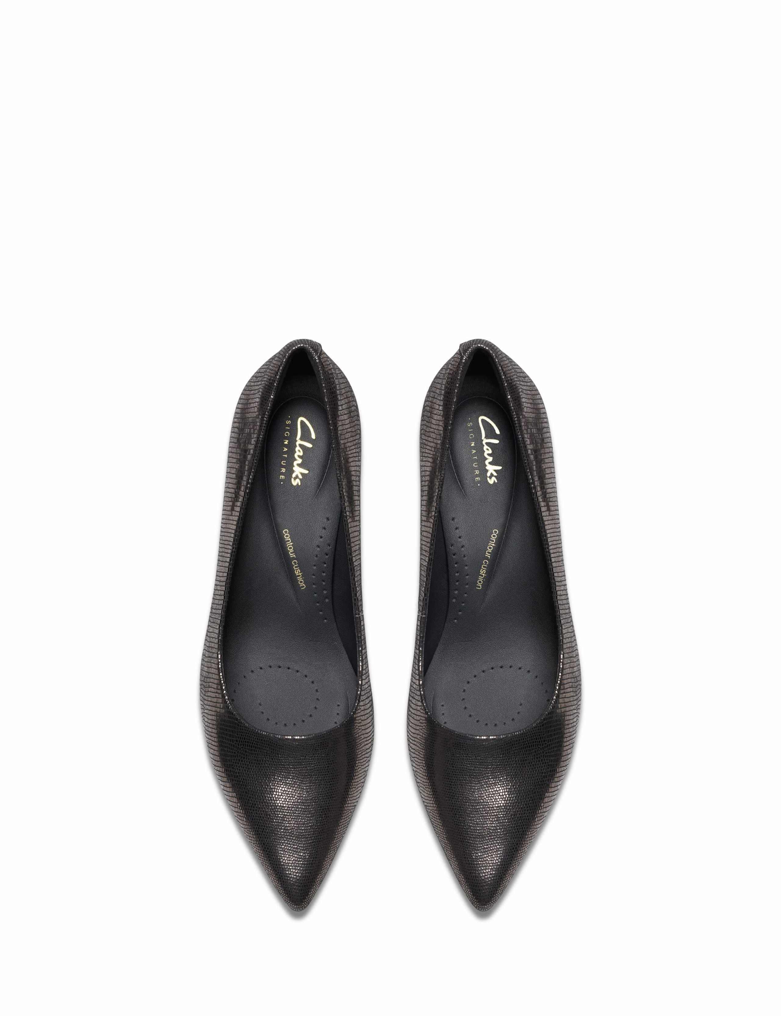Leather Patent Kitten Heel Court Shoes 3 of 6