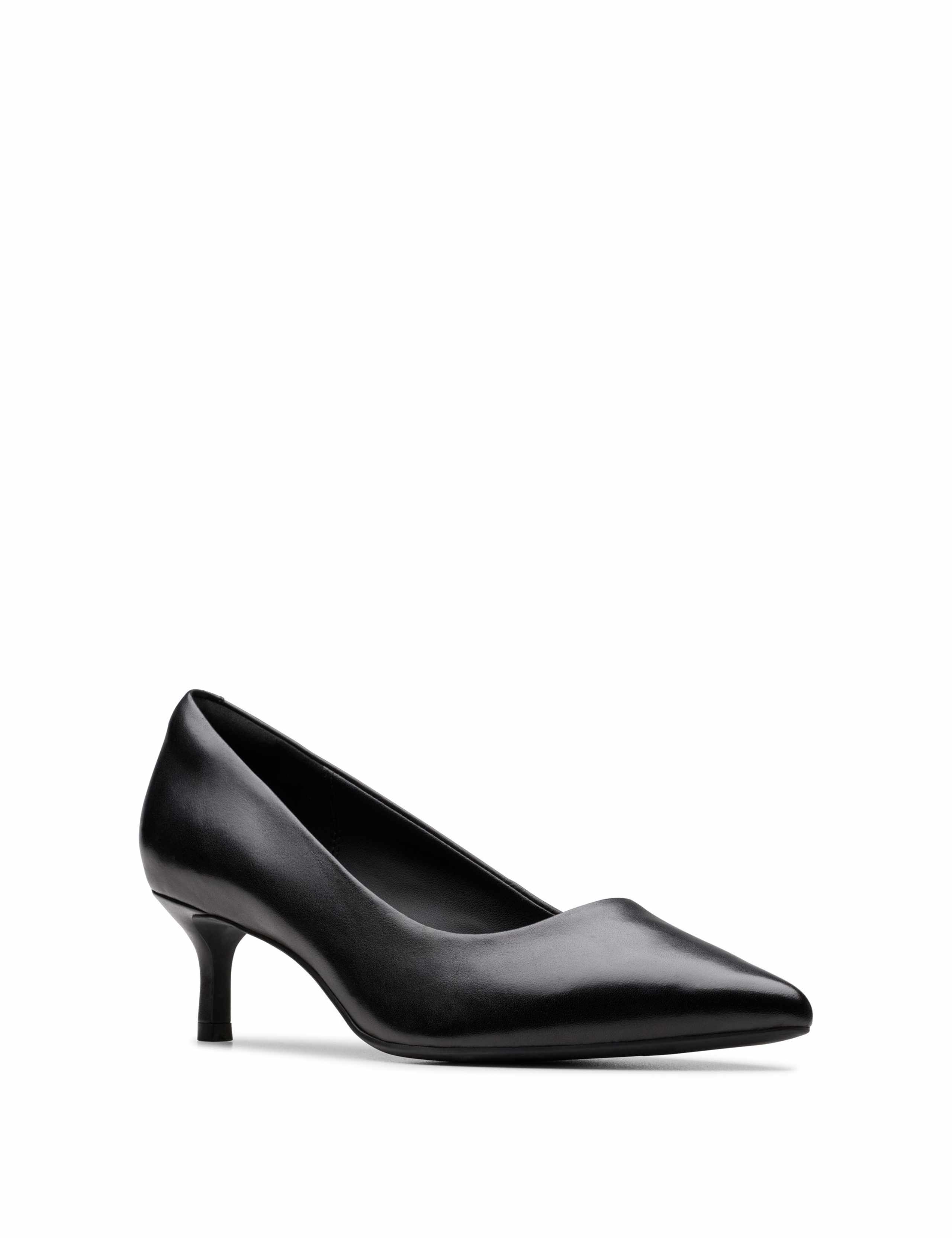 Leather Patent Kitten Heel Court Shoes 2 of 6