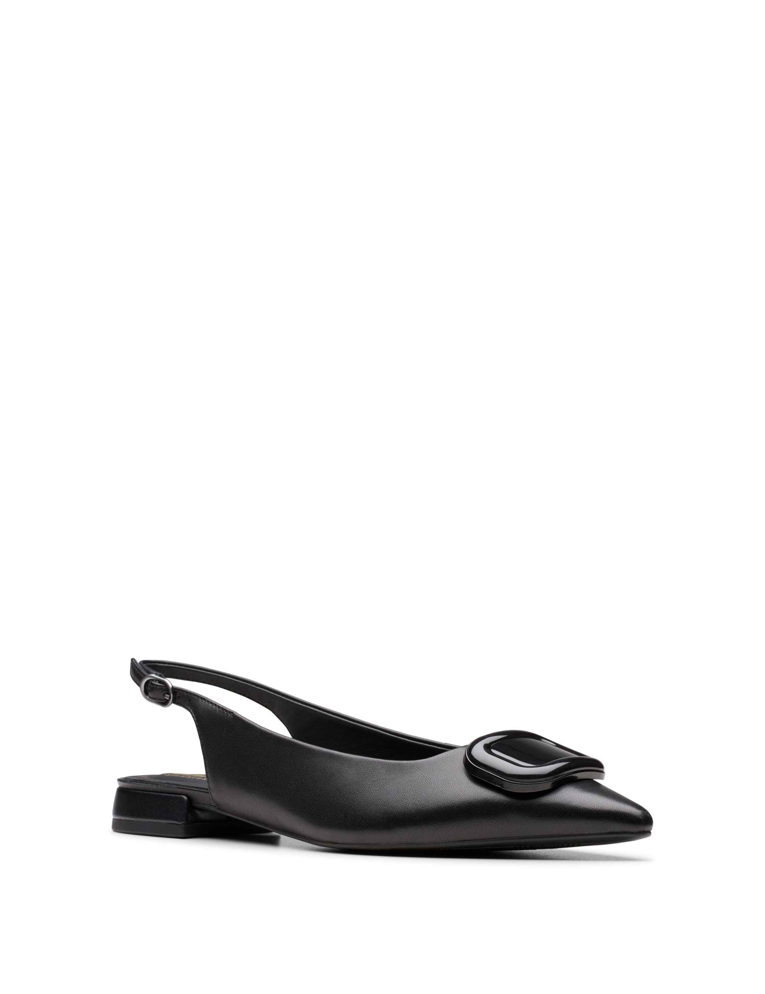 Leather Flat Pointed Slingback Shoes 2 of 6