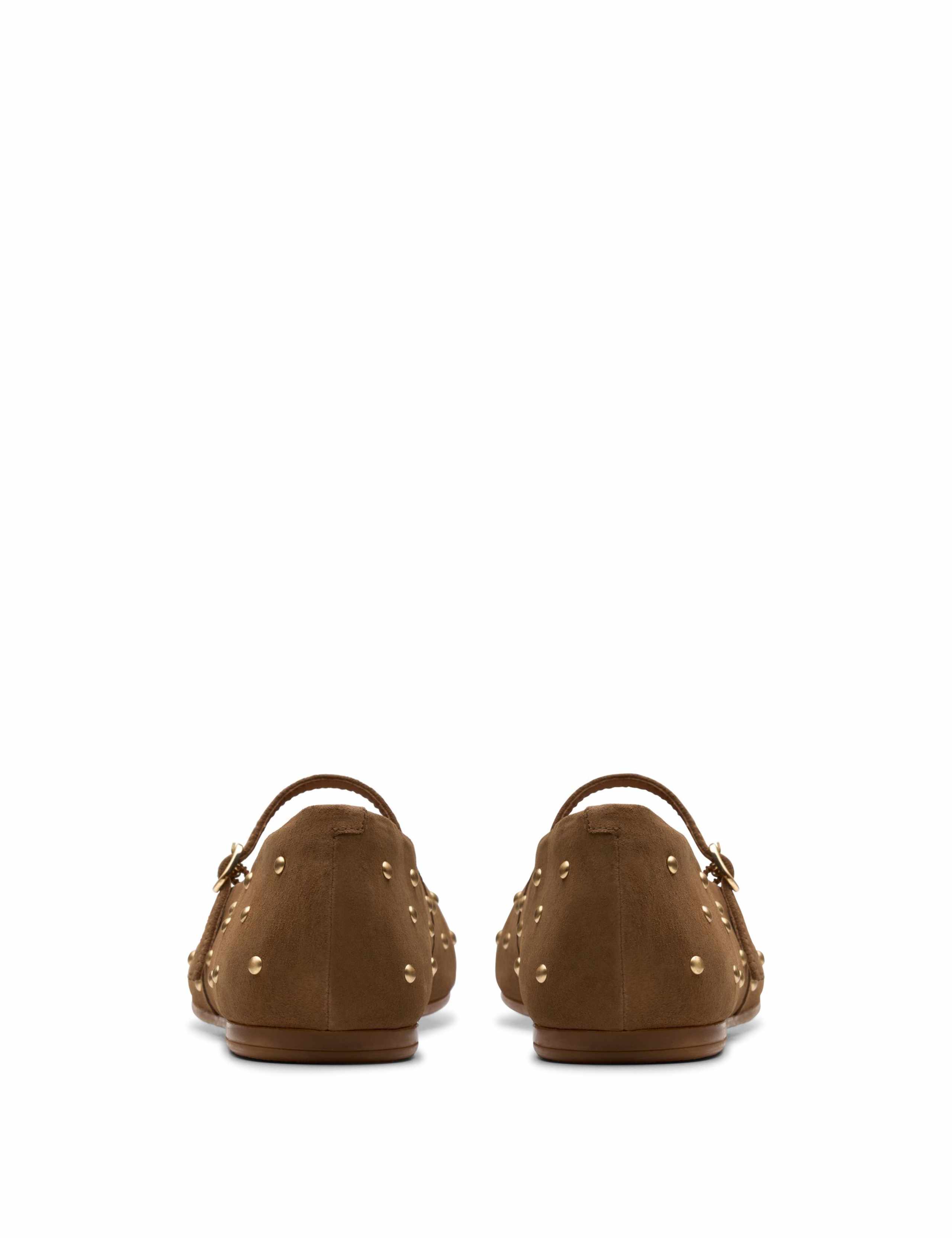 Suede Studded Flat Ballet Pumps 5 of 6