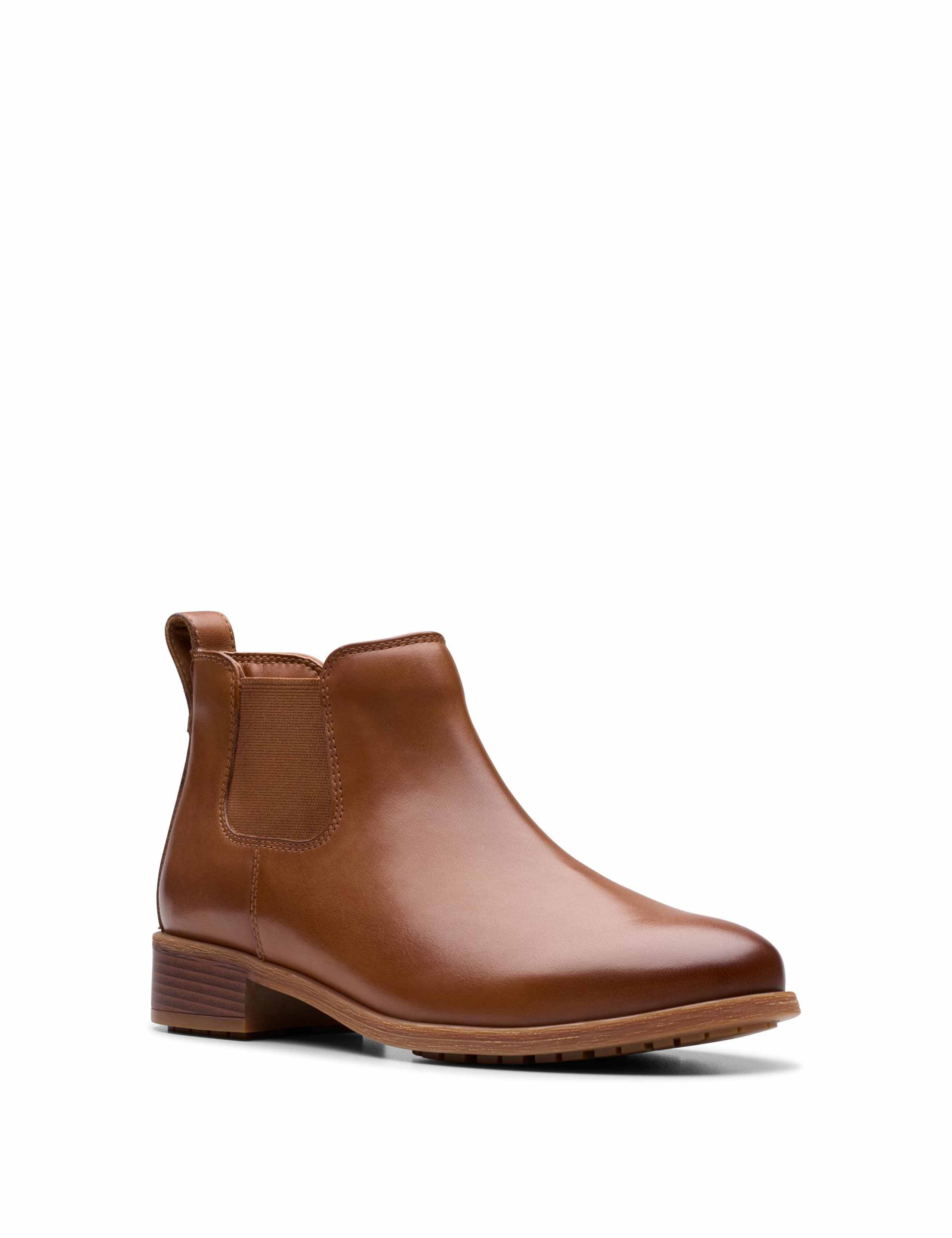 Leather Block Heel Ankle Boots 2 of 7