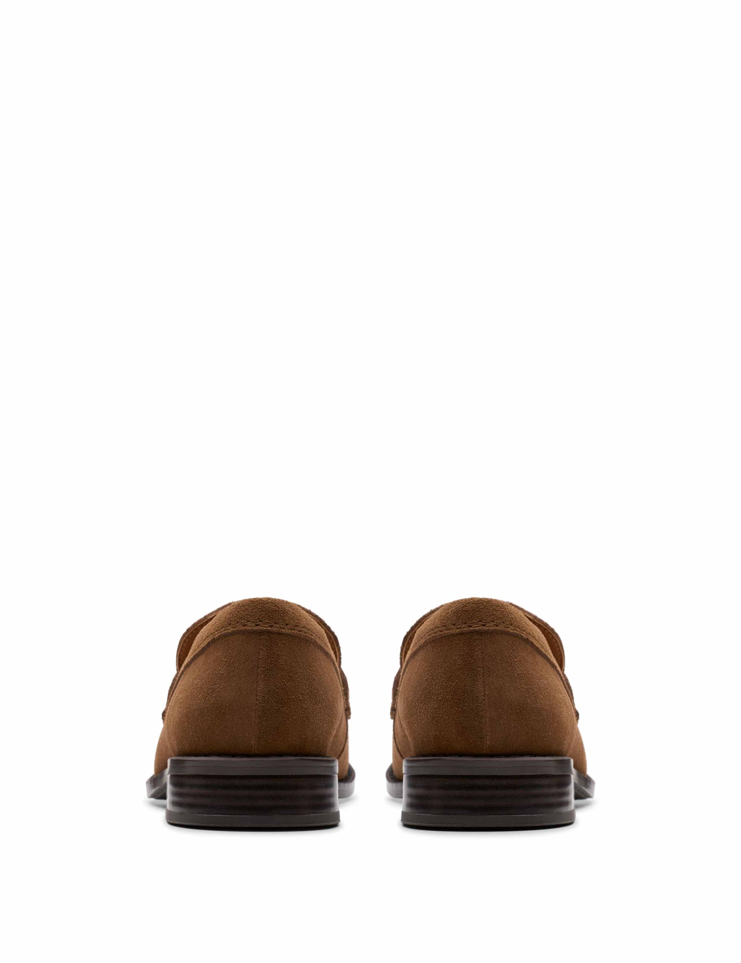Suede Block Heel Loafers 4 of 6