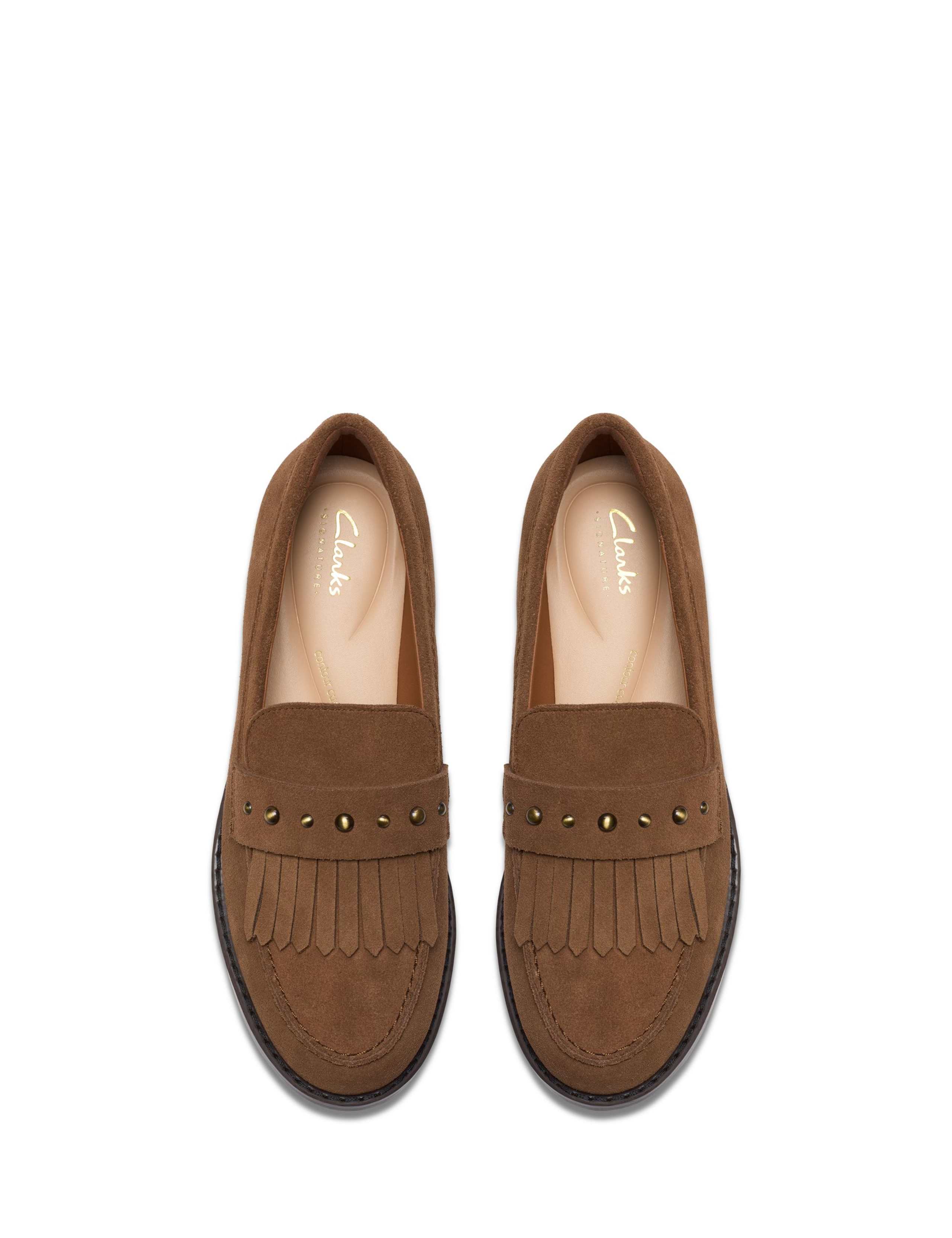 Suede Block Heel Loafers 5 of 6