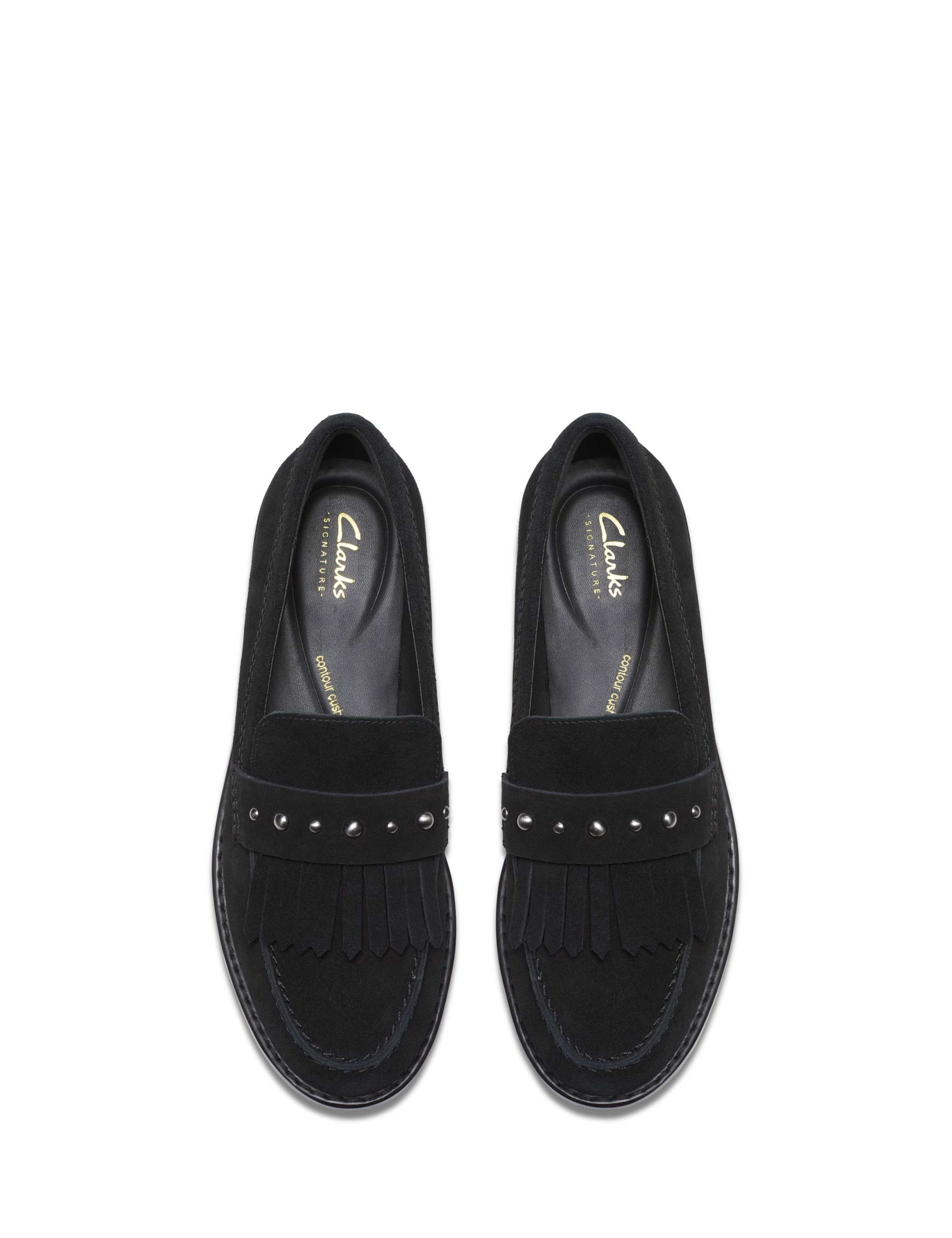 Suede Block Heel Loafers 4 of 6