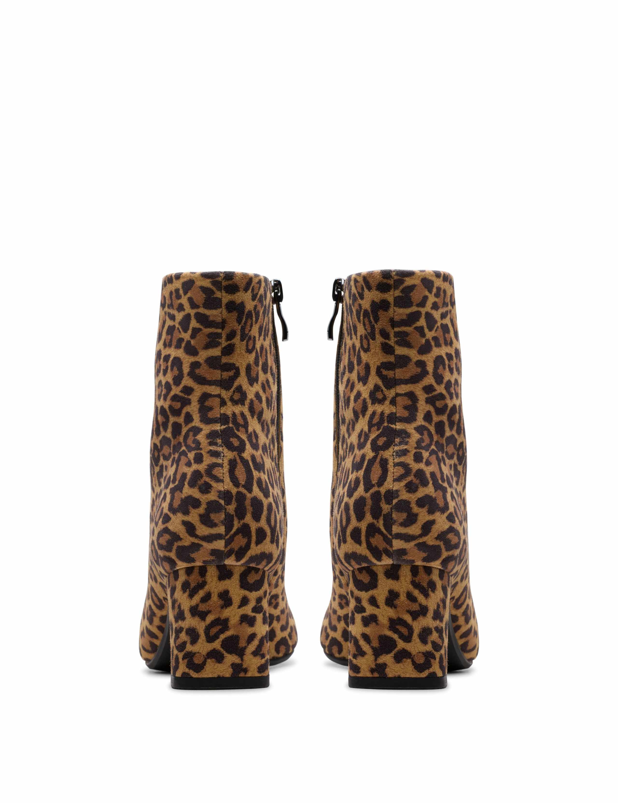 Suede Leopard Print Block Heel Ankle Boots 5 of 6