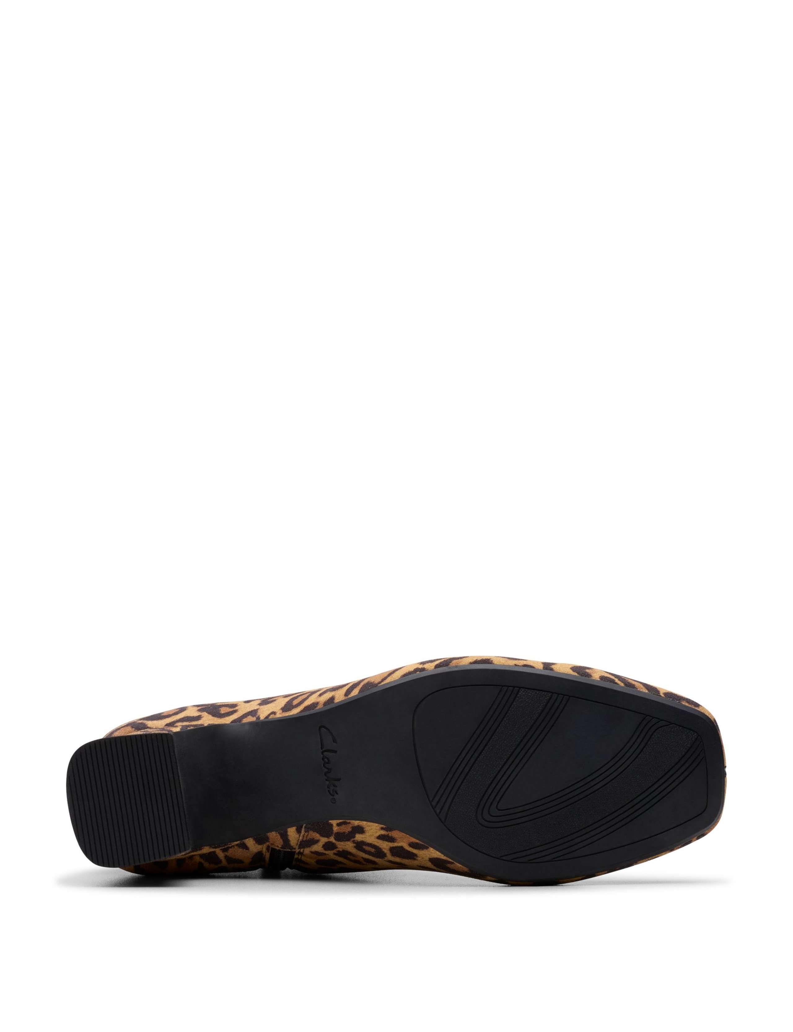 Suede Leopard Print Block Heel Ankle Boots 6 of 6