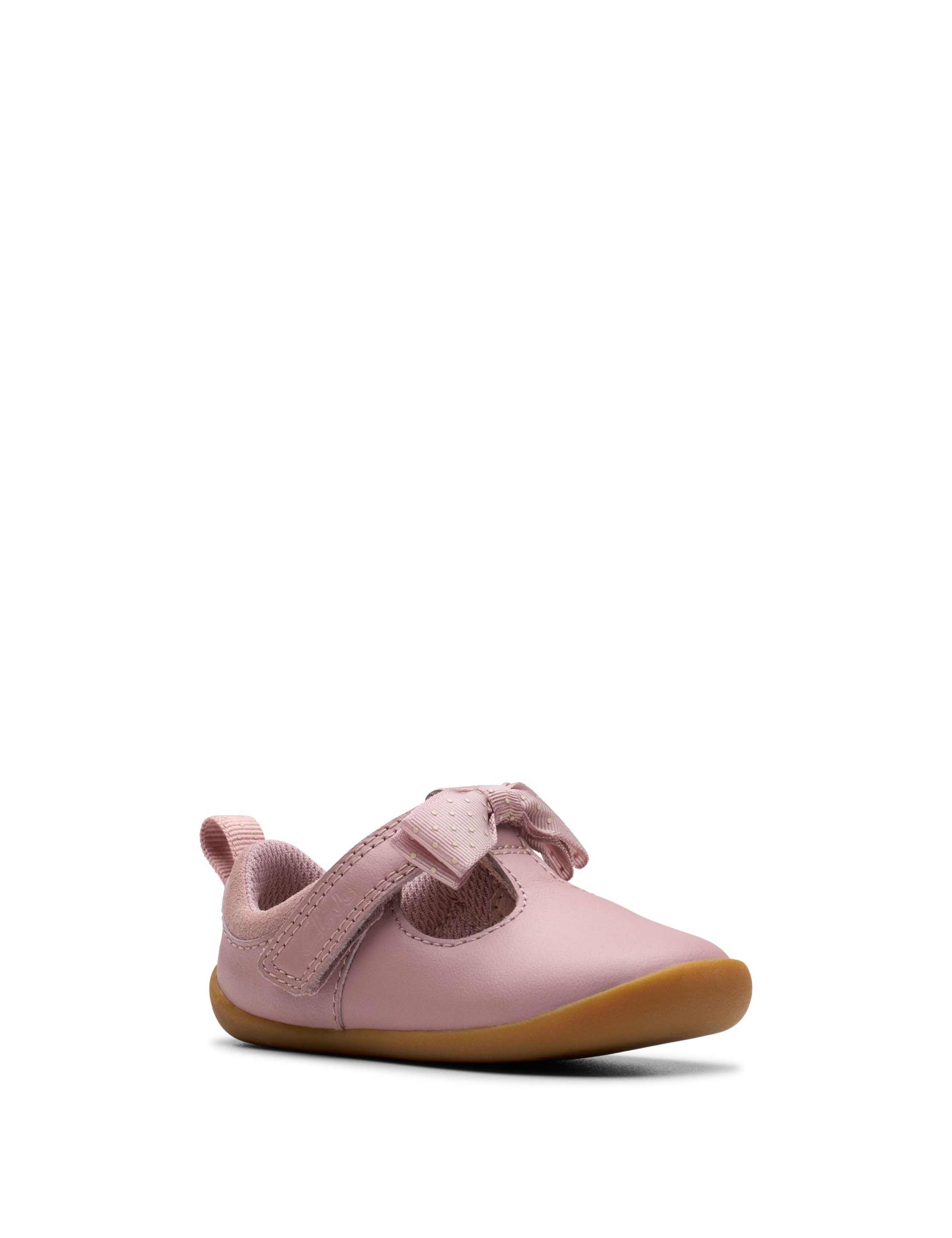Kids' Leather Bow Riptape Shoes (3 Small - 5 Small) 2 of 6
