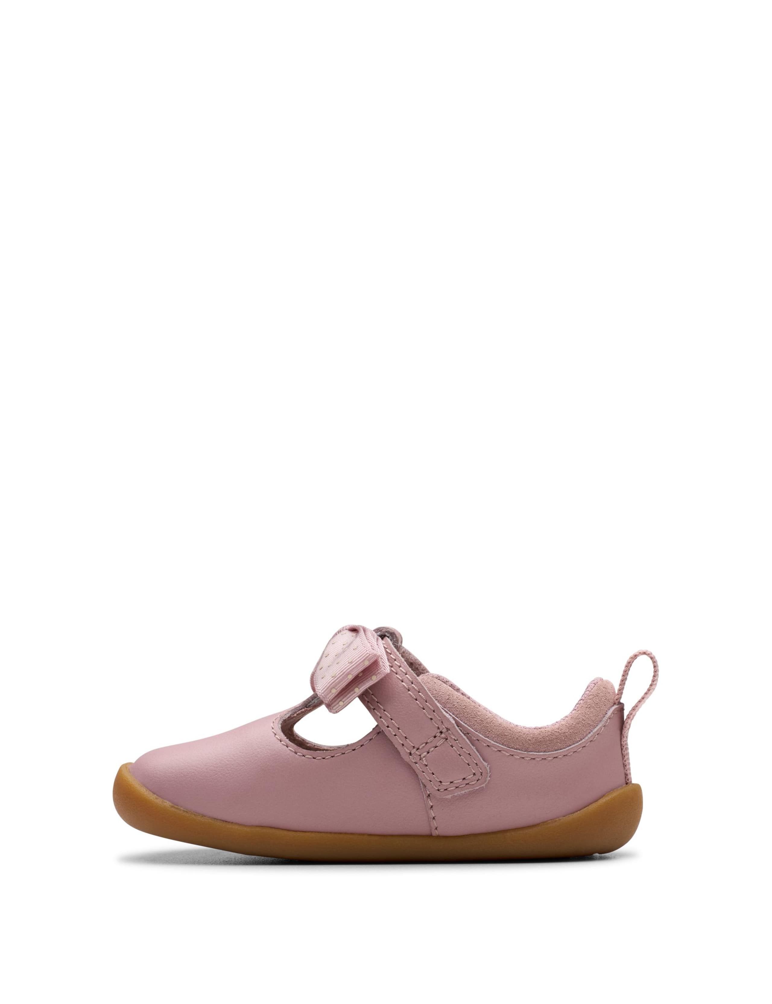 Kids' Leather Bow Riptape Shoes (3 Small - 5 Small) 4 of 6