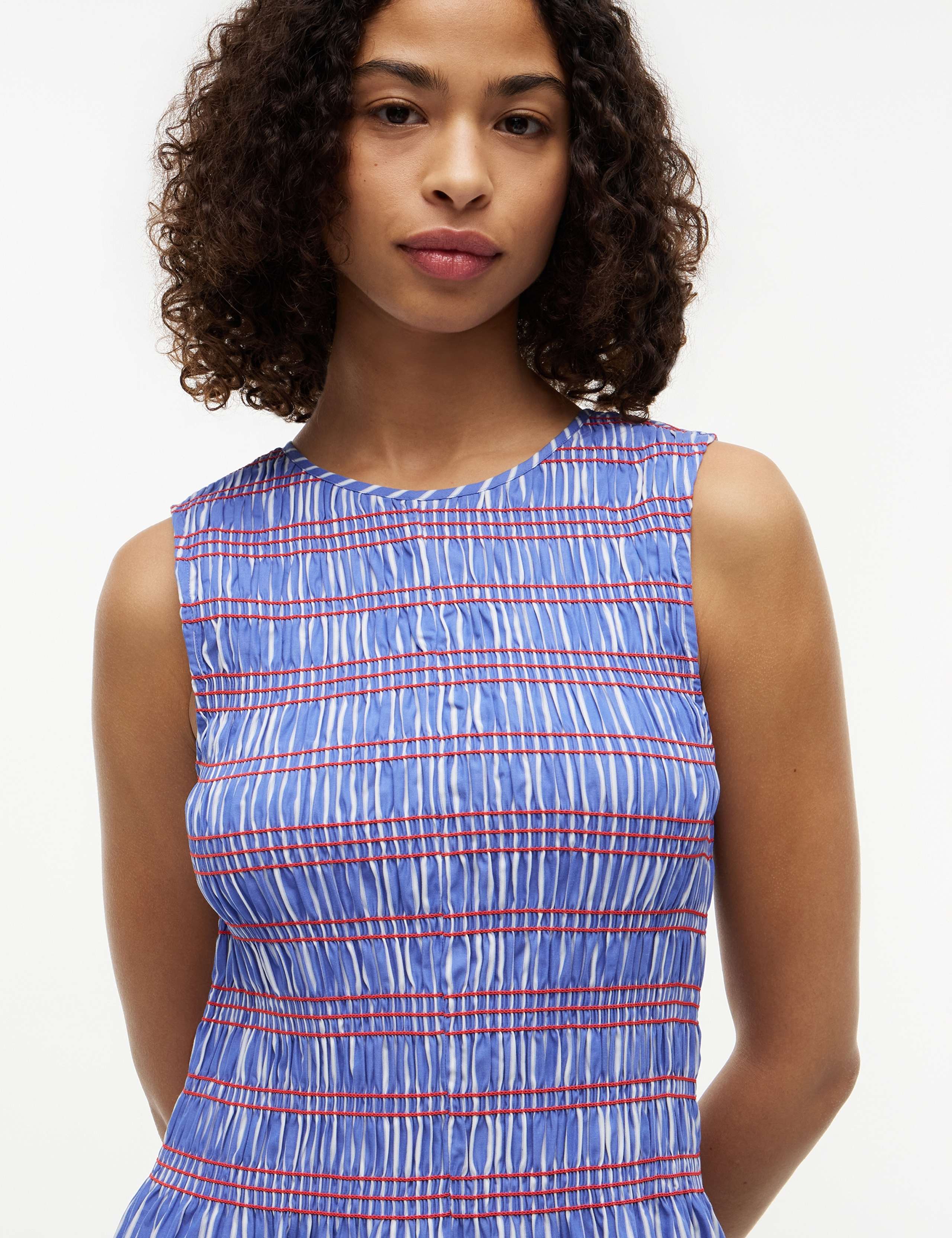 Pure Cotton Smocked Midi Waisted Dress 4 of 4