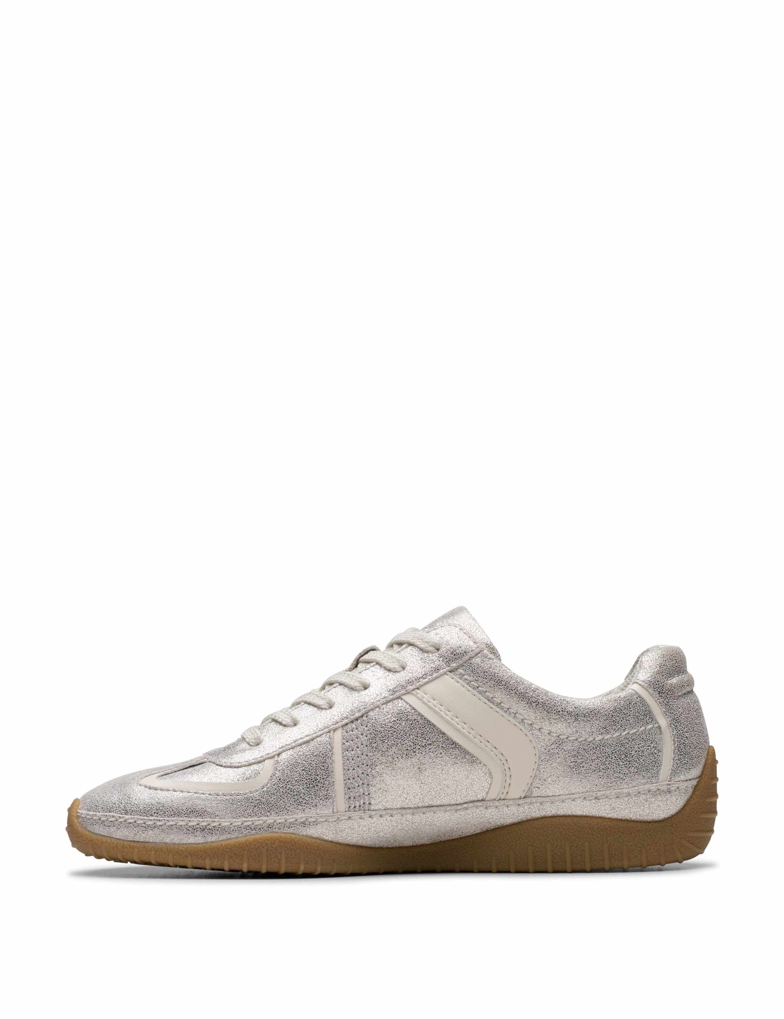 Leather Lace Up Metallic Trainers 3 of 6