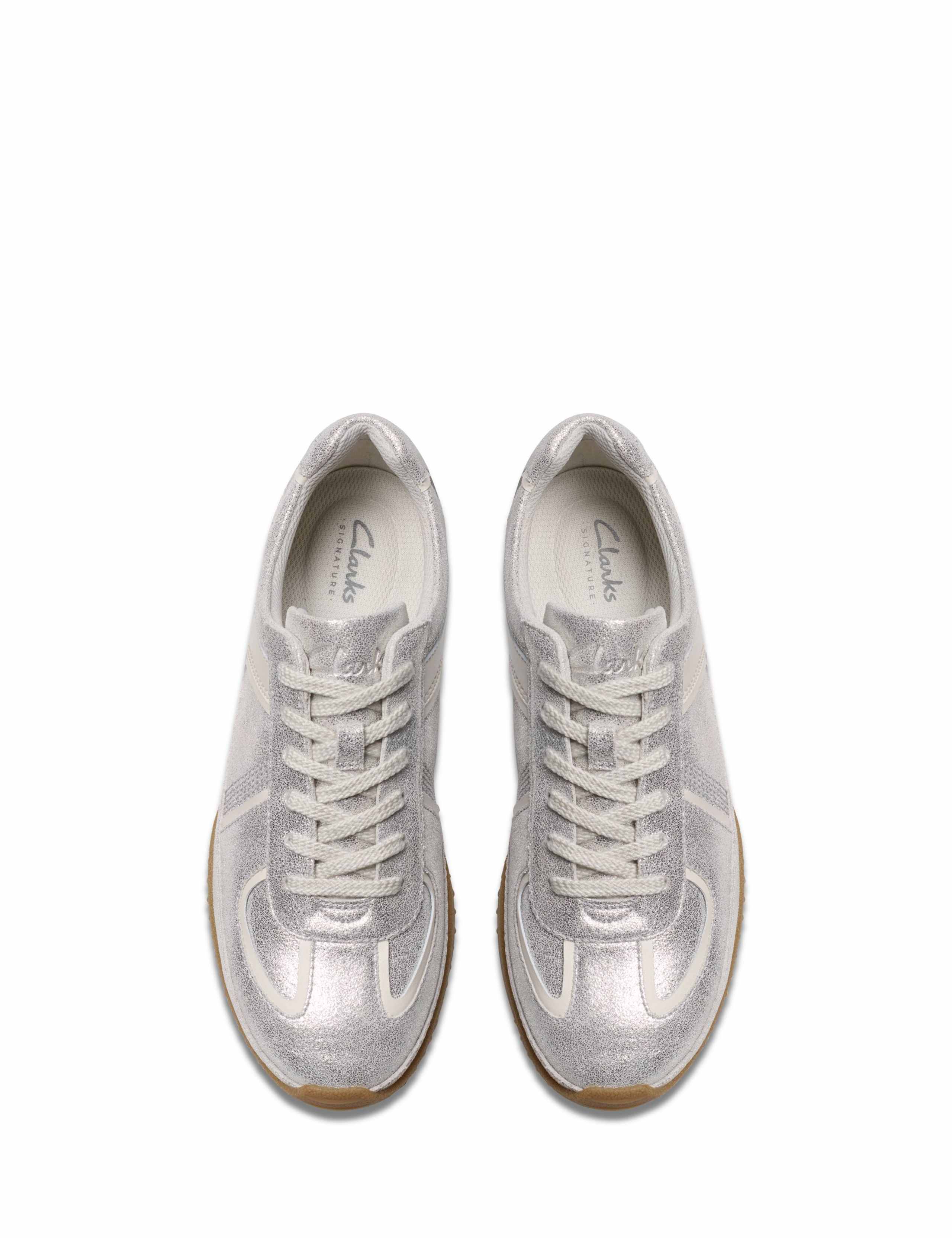 Leather Lace Up Metallic Trainers 4 of 6